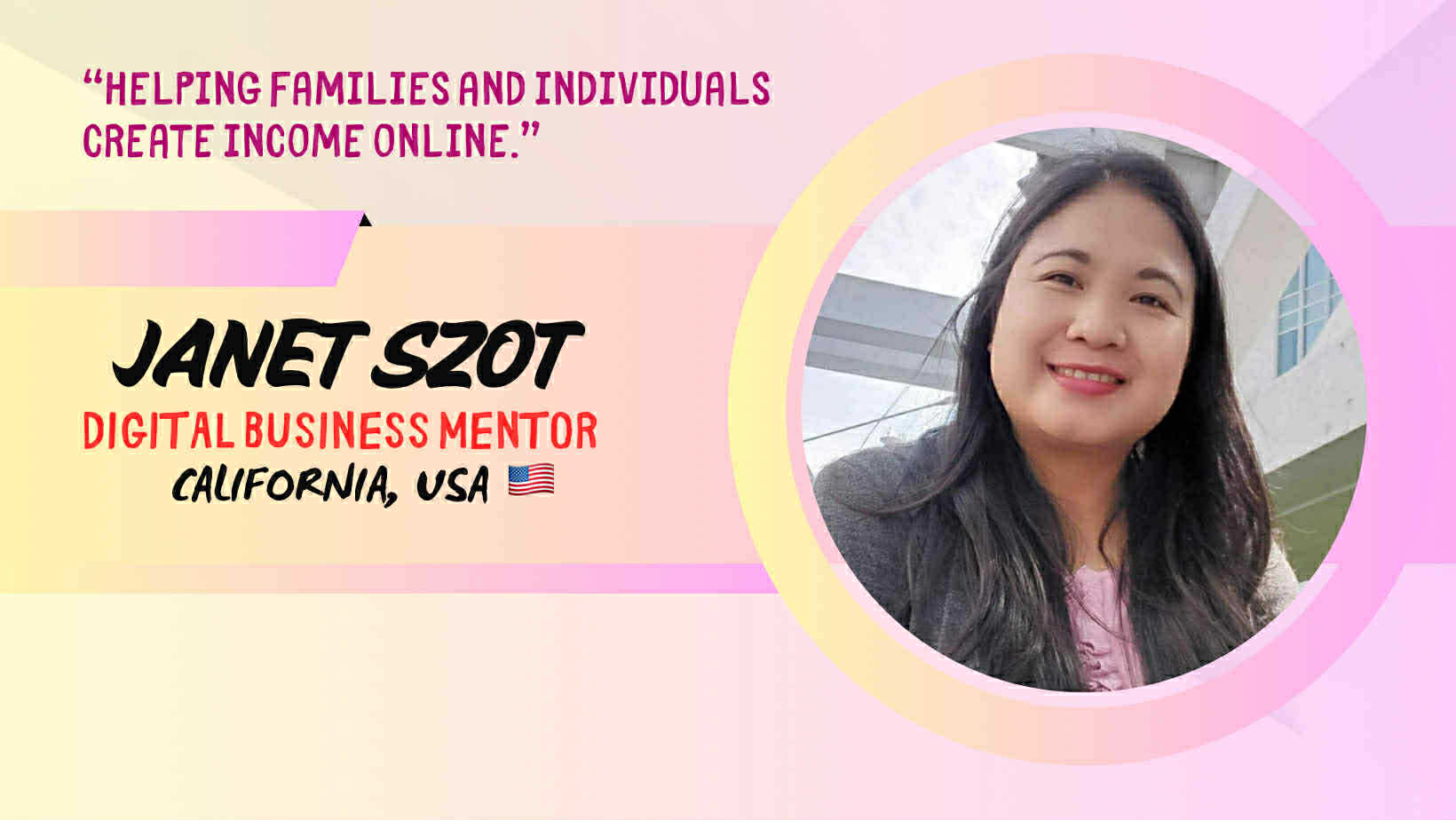 Janet G. Szot Facebook ad: Helping Individuals Earn Online/Digital Business…
