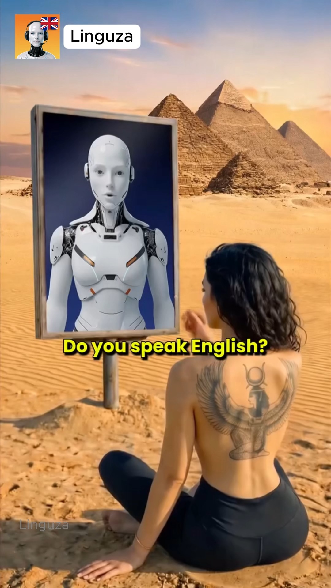 Linguza: AI English Tutor Facebook ad: Try free now!