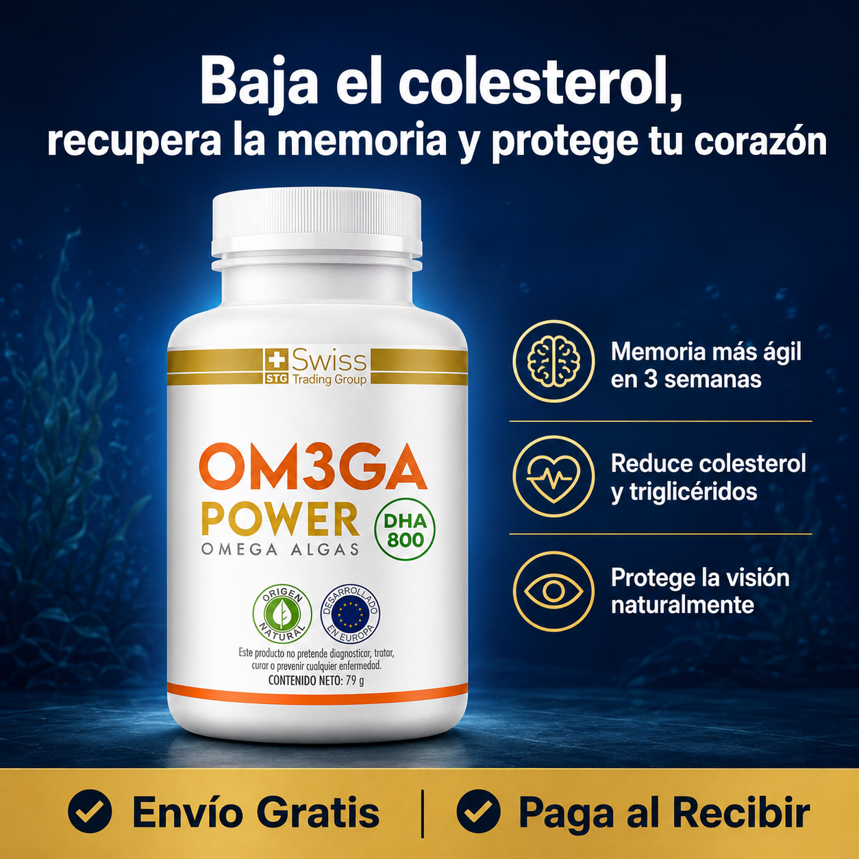 ClickSeguro Facebook ad: Baja el colesterol y recupera la memoria, sin medicamentos