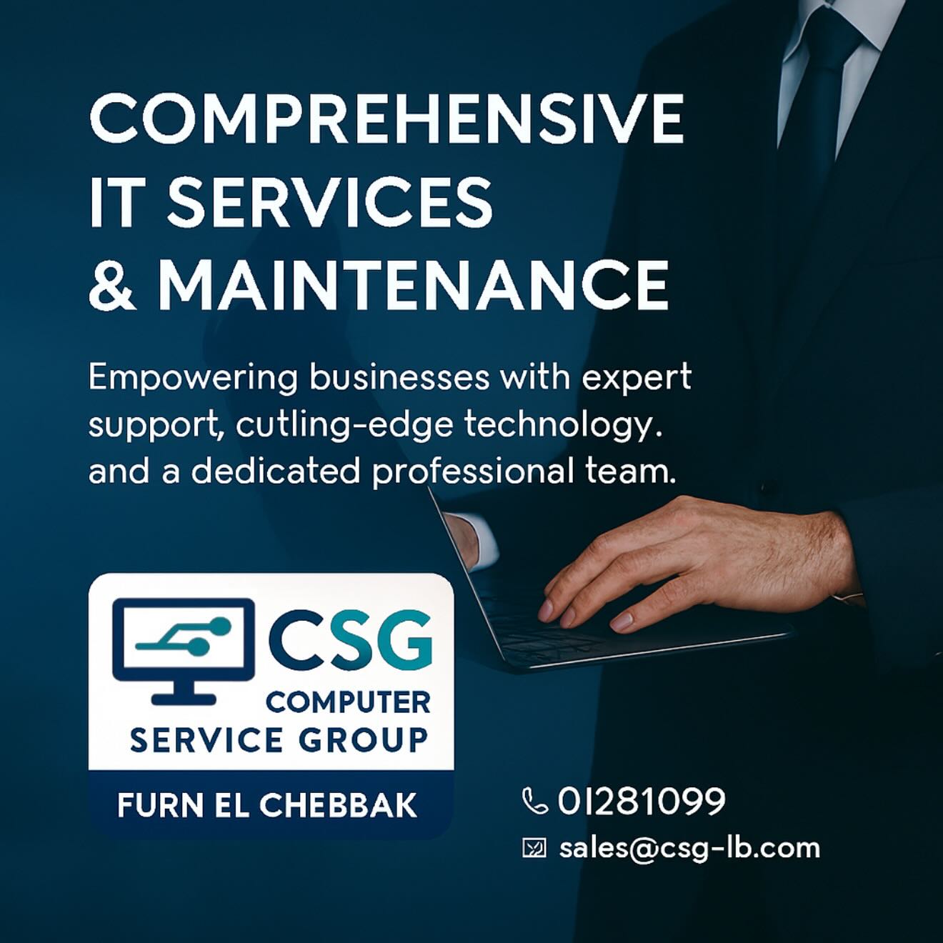 CSG Facebook ad: All-in-One IT Services for Businesses