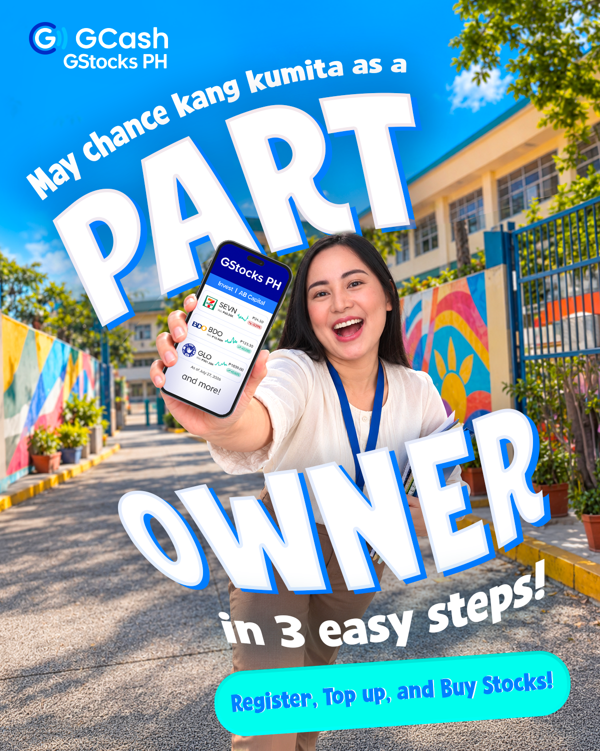 GCash Facebook ad: Part-owner in 3 steps? Easy lang.