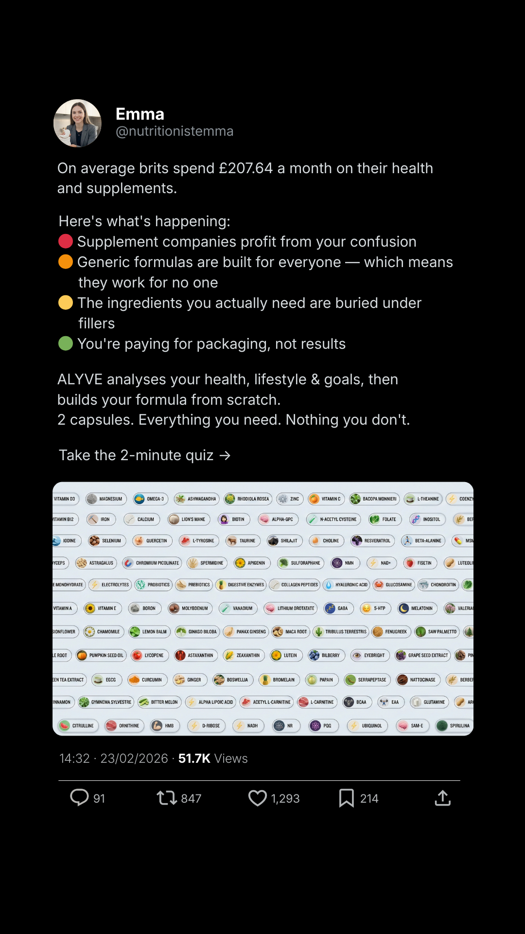 ALYVE Facebook ad