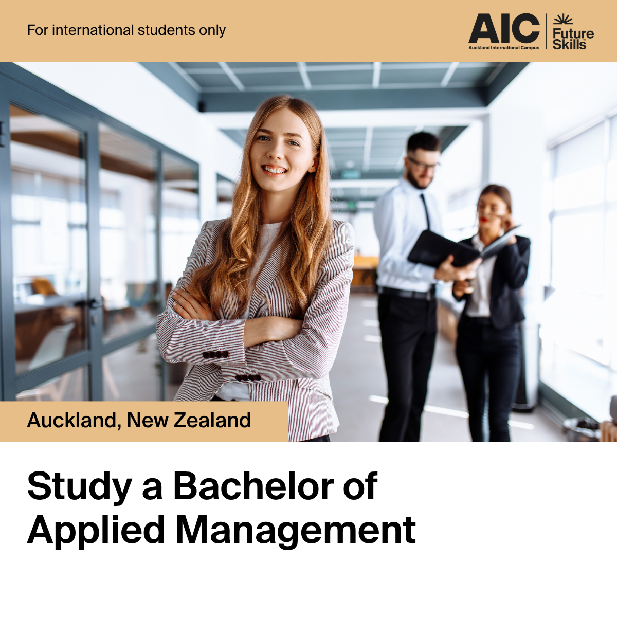 Auckland International Campus Facebook ad: Are you an international student?
