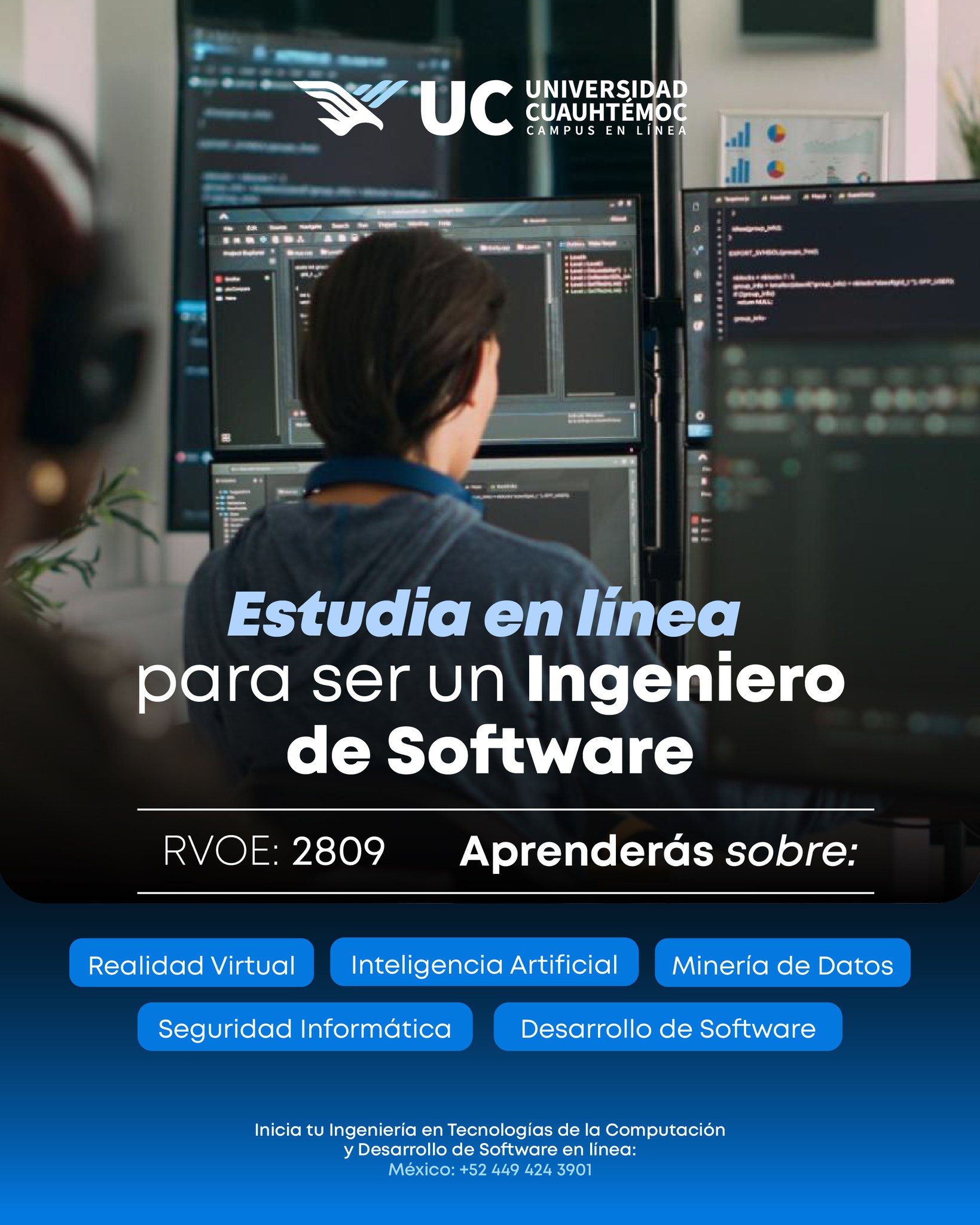 Universidad Cuauhtémoc Campus En Línea Facebook ad: ¿Ya conoces la Lic. Ing. Desarrollo de Software?