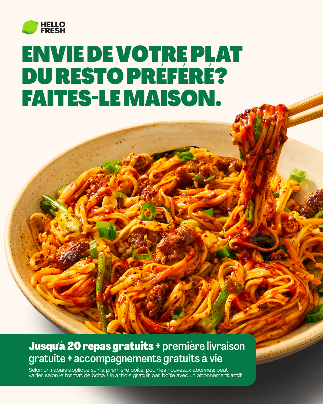 HelloFresh Facebook ad