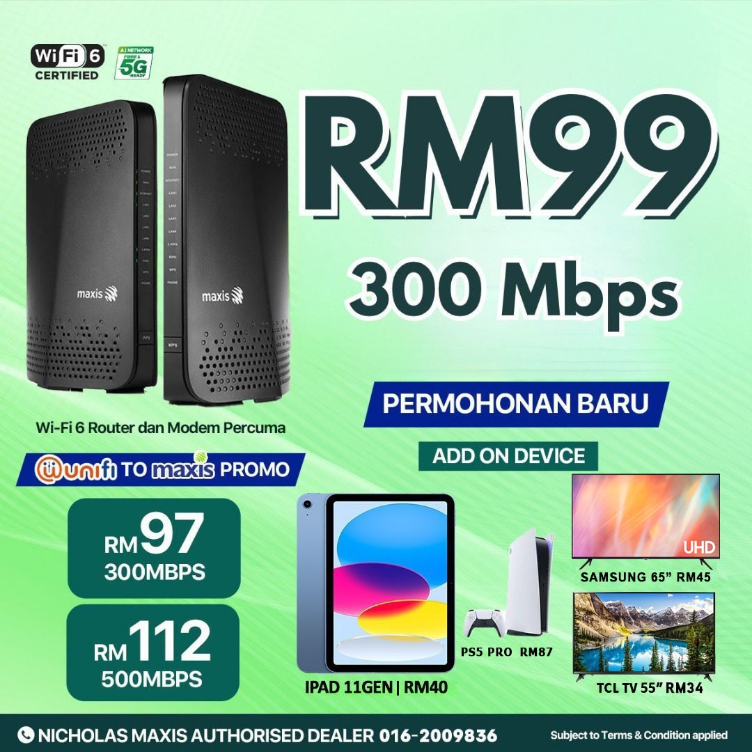 Unifi Maxis Astro Internet Authorised Dealer Facebook ad: Chat with us
