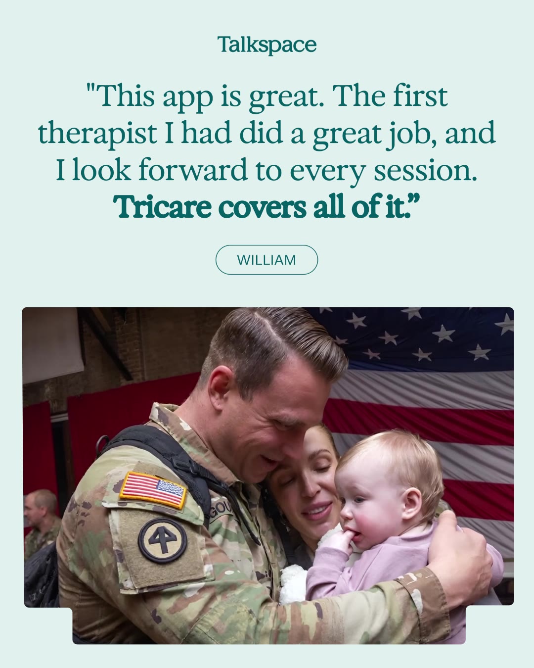 Talkspace Facebook ad: Talkspace online therapy