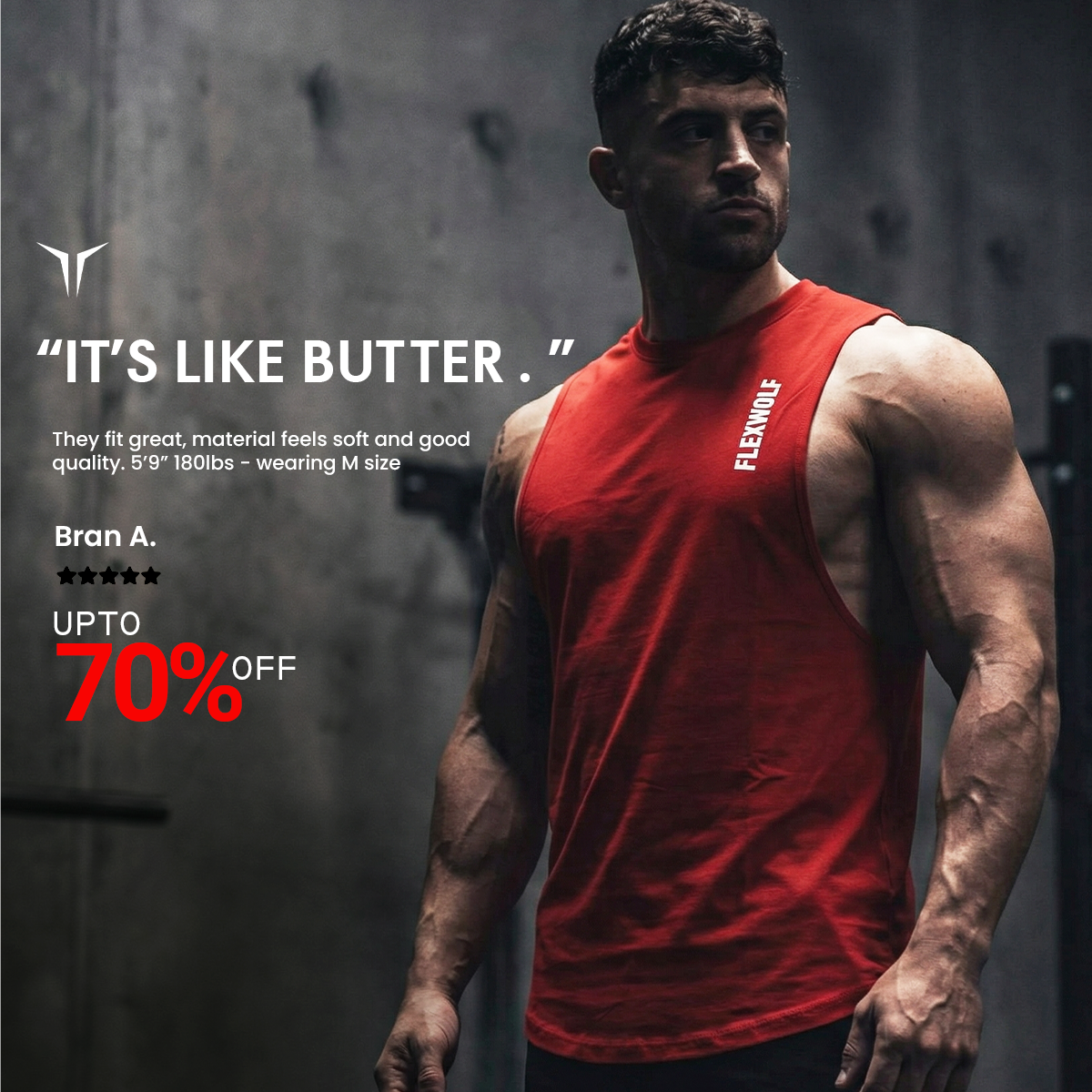 Flexwolf.co Facebook ad: Up To 70% Off