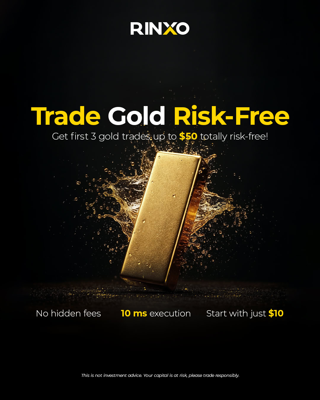 Rinxo Facebook ad: Get a head start on your gold trading…