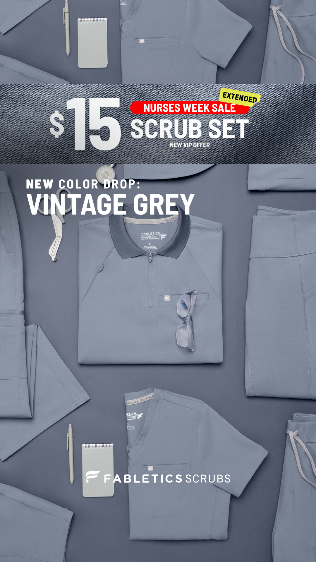 Fabletics Scrubs Facebook ad