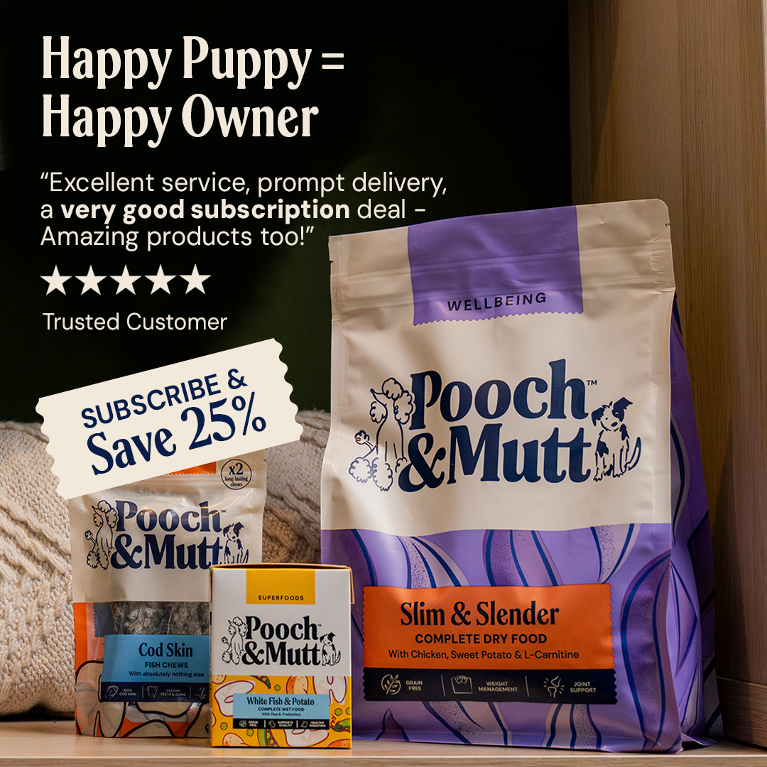 Pooch & Mutt Facebook ad: Subscribe & Save 25%