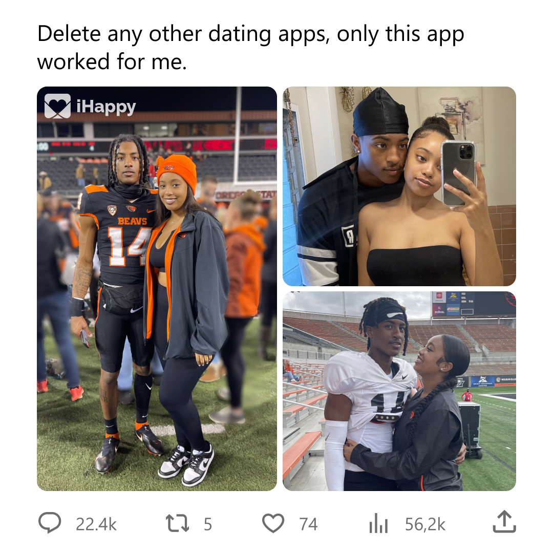 IHappy - Dating and chat for free Facebook ad