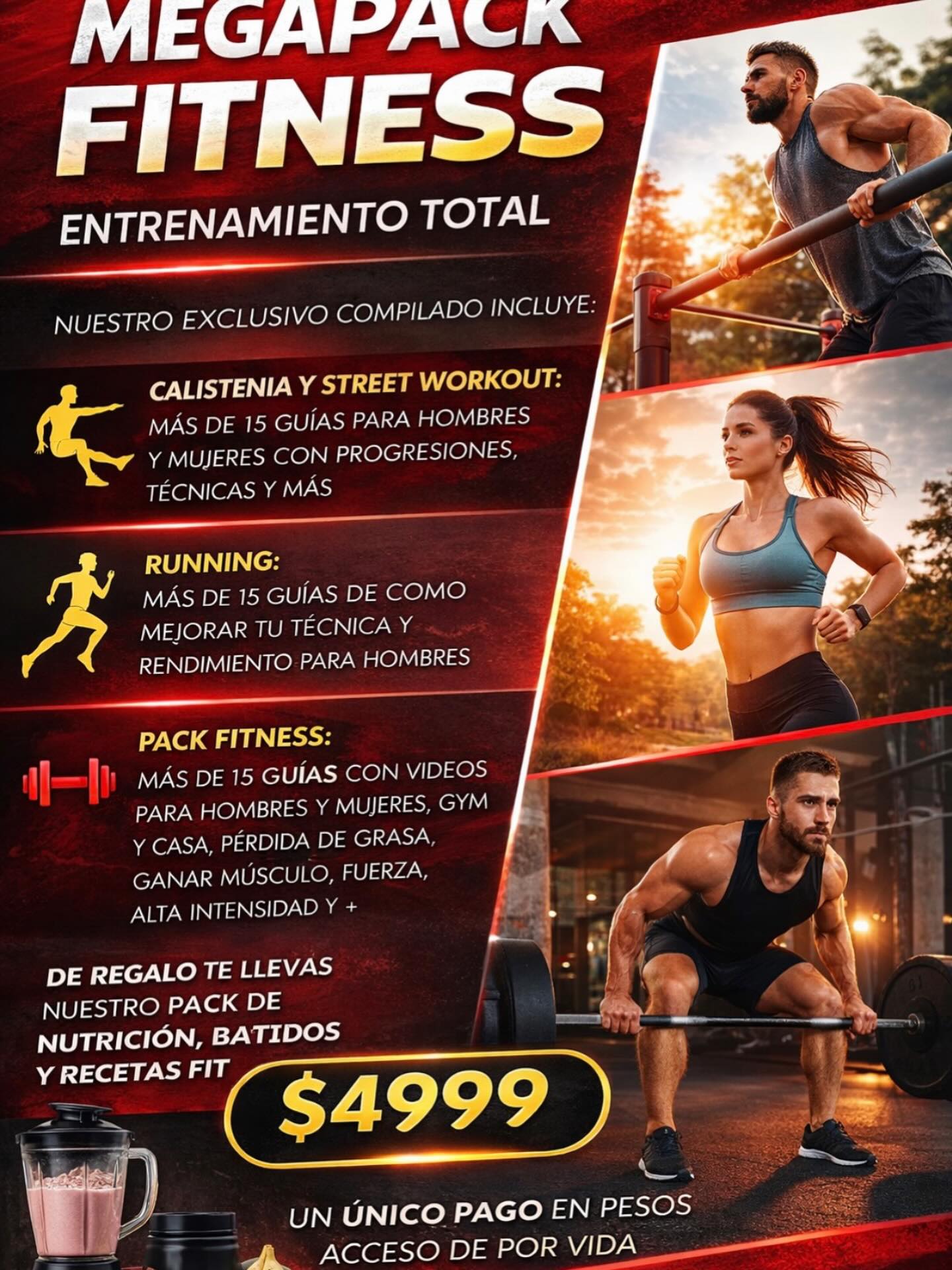 fitnormal40 Facebook ad: *IMPERDIBLE* El pack fitness premium incluye +25 packs…