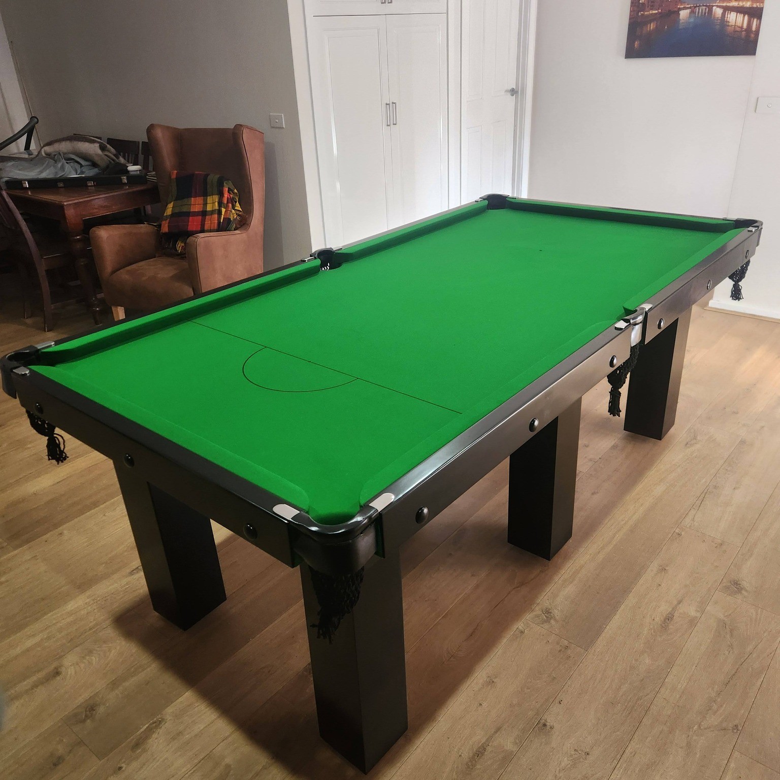 Pool Table Reclothing Facebook ad: Chat in Messenger