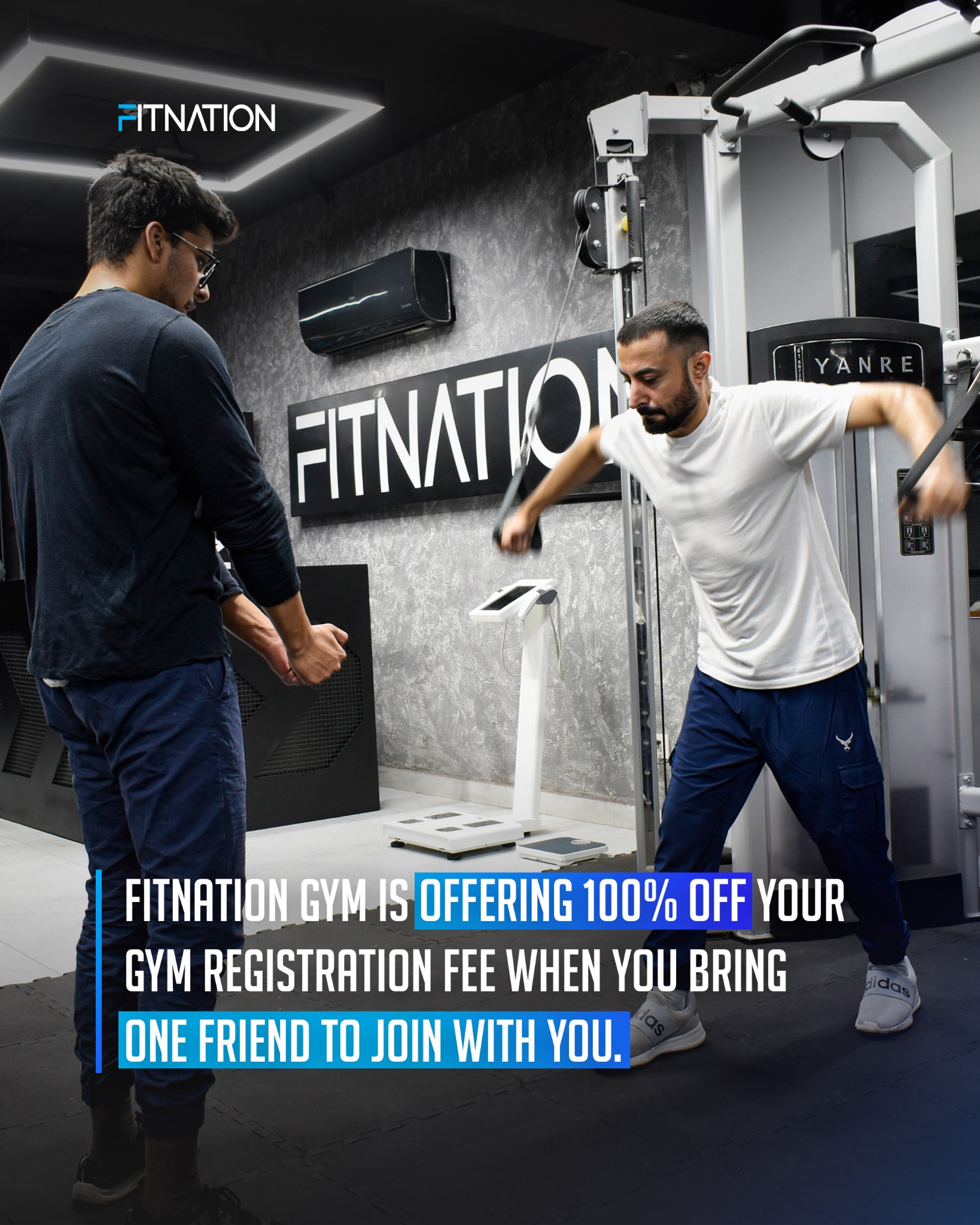 Fitnation Facebook ad: At FitNation, we’ve built a premium fitness experience…