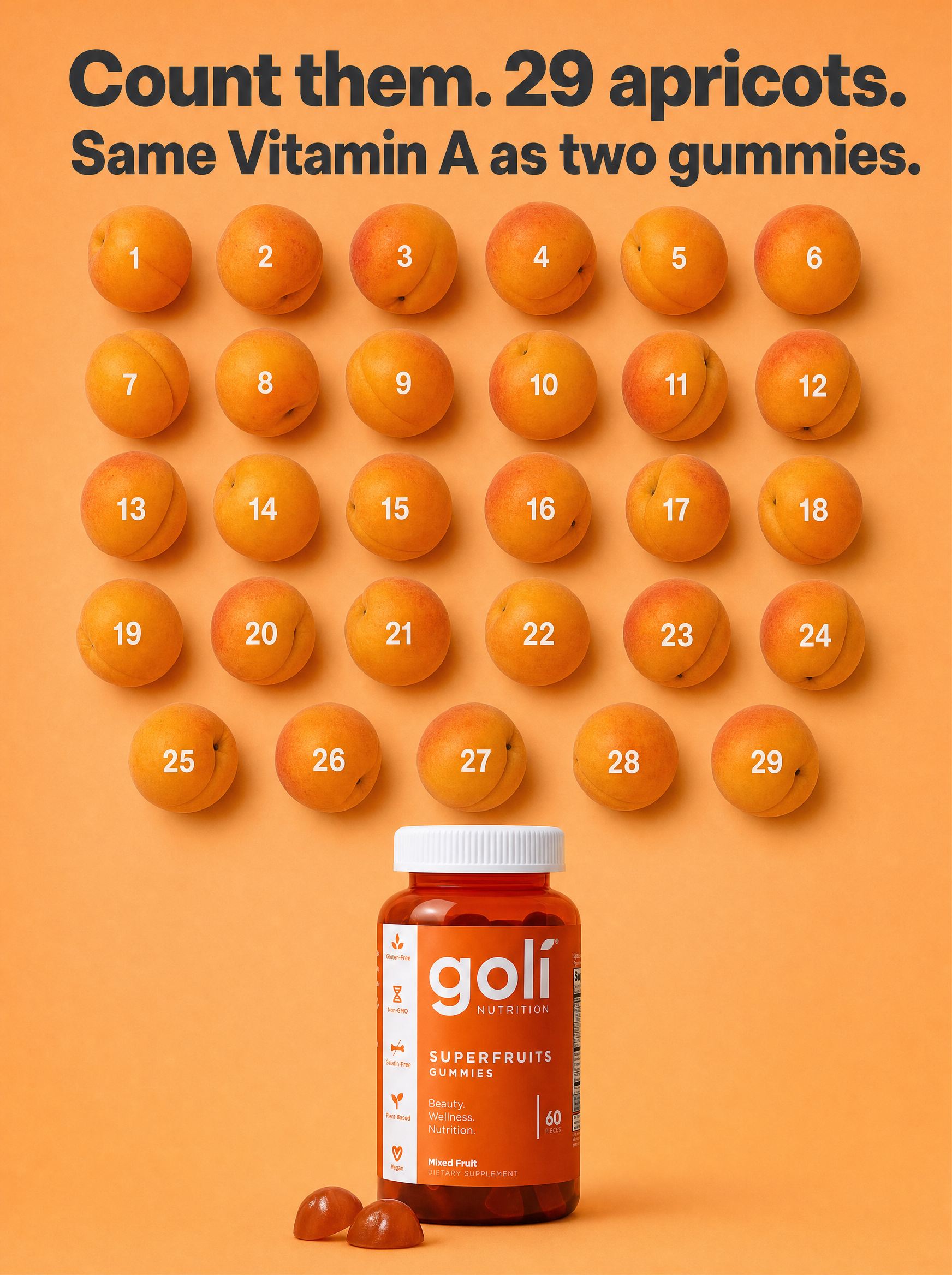 Goli Facebook ad: $50 of Fruit, or Two Gummies?