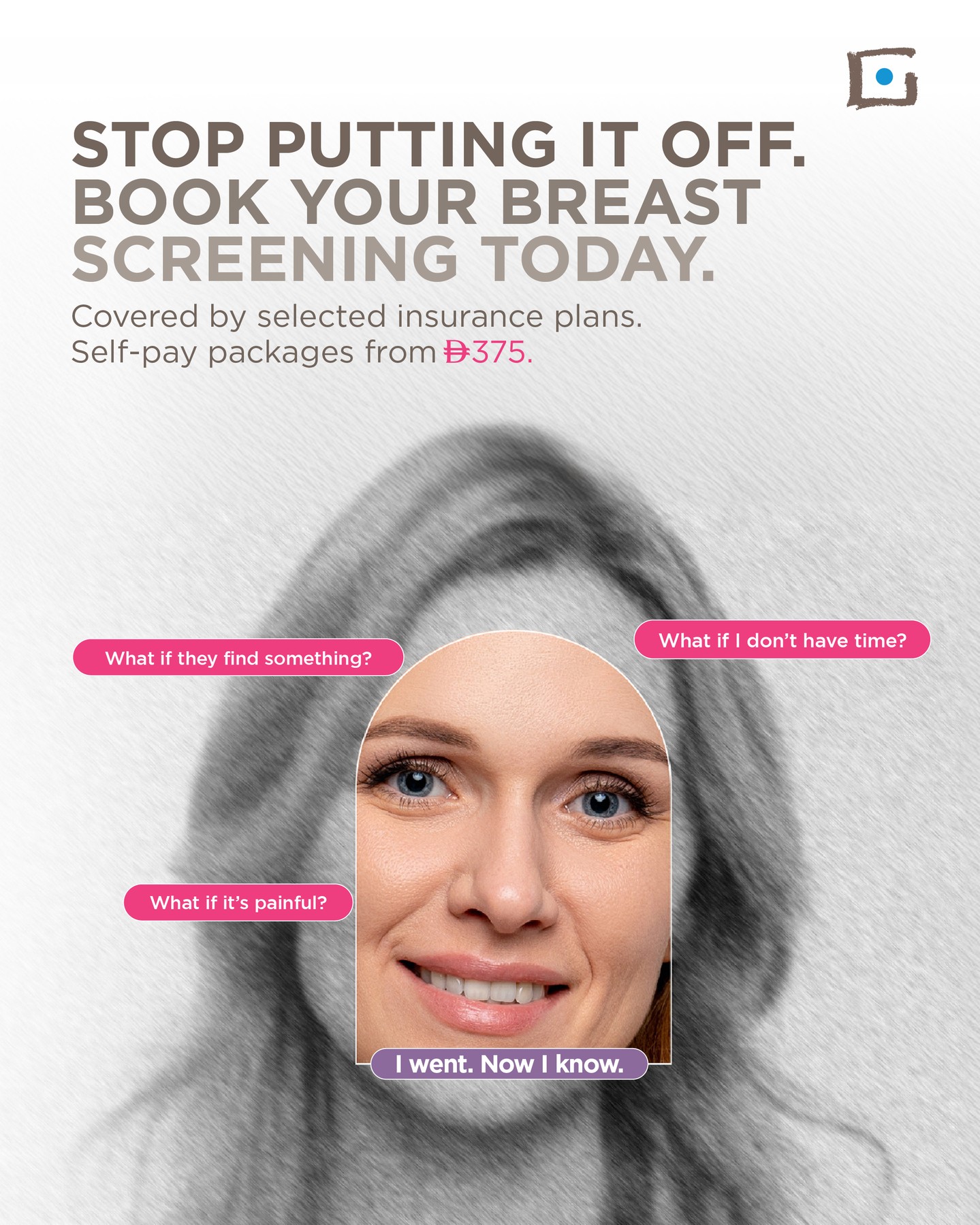 Mediclinic Middle East Facebook ad: Breast screening is quick, straightforward and available…