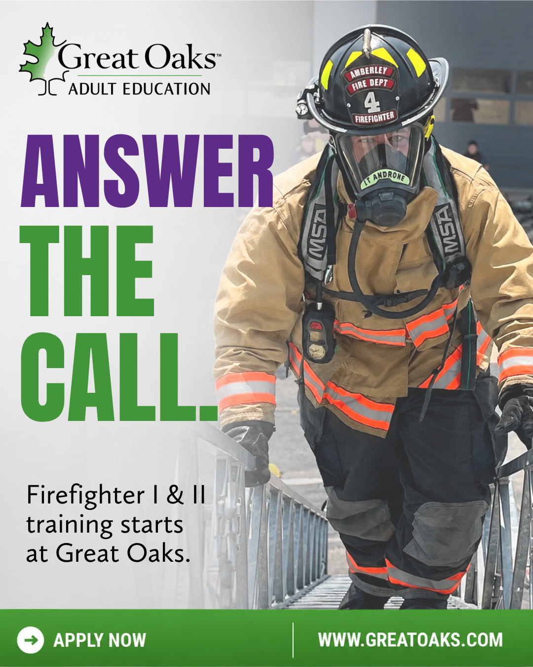 Great Oaks Career Campuses Facebook ad: Answer the Call