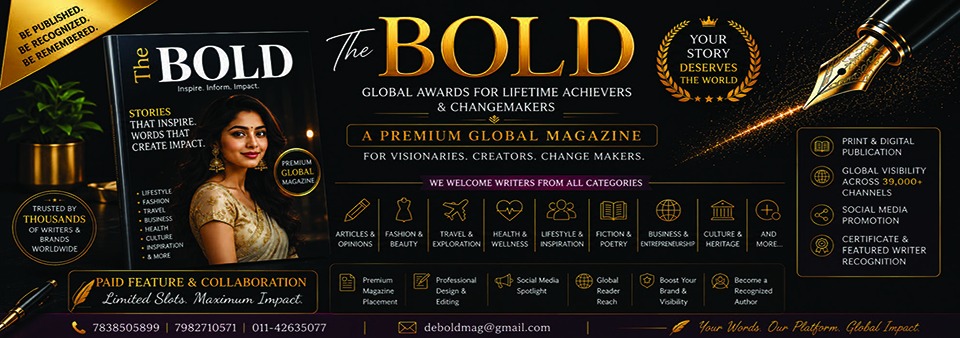 The Bold Global Awards for Lifetime Achievers & Changemakers Facebook ad: HIGH-END WRITERS DON’T WRITE FOR ORDINARY PLATFORMS