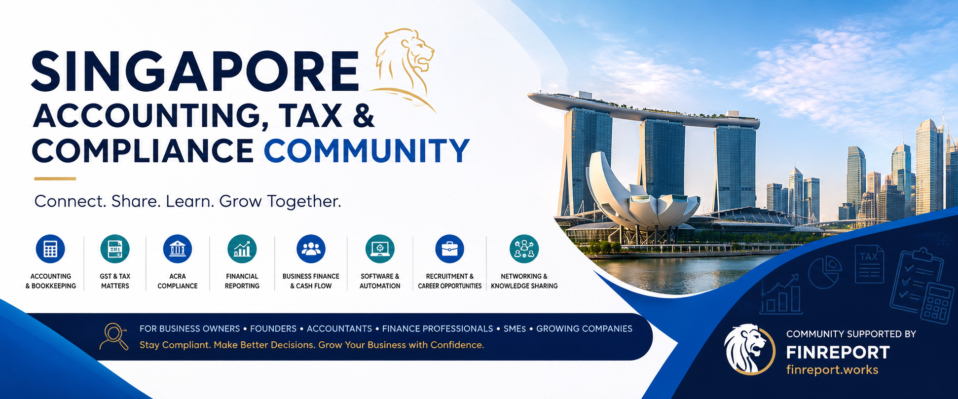 FinReport.Works Facebook ad: Singapore Accounting, Tax & Compliance Community