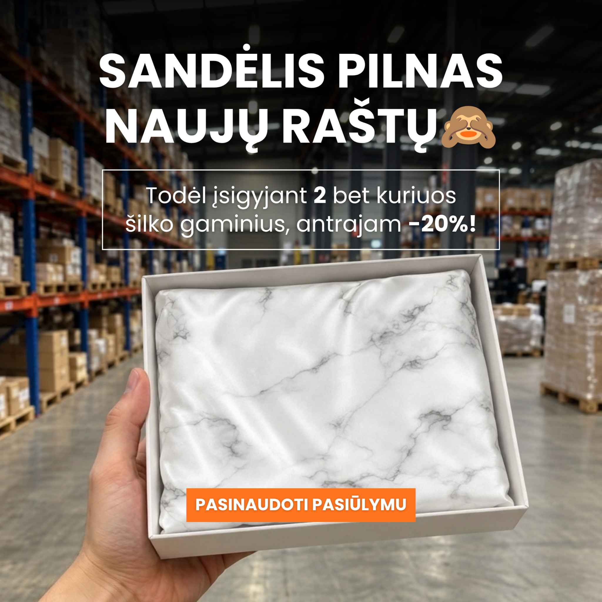 SilkEra Facebook ad: Sutaupyk -20% ANTRAI prekei | 22 momų Mulberry šilkas