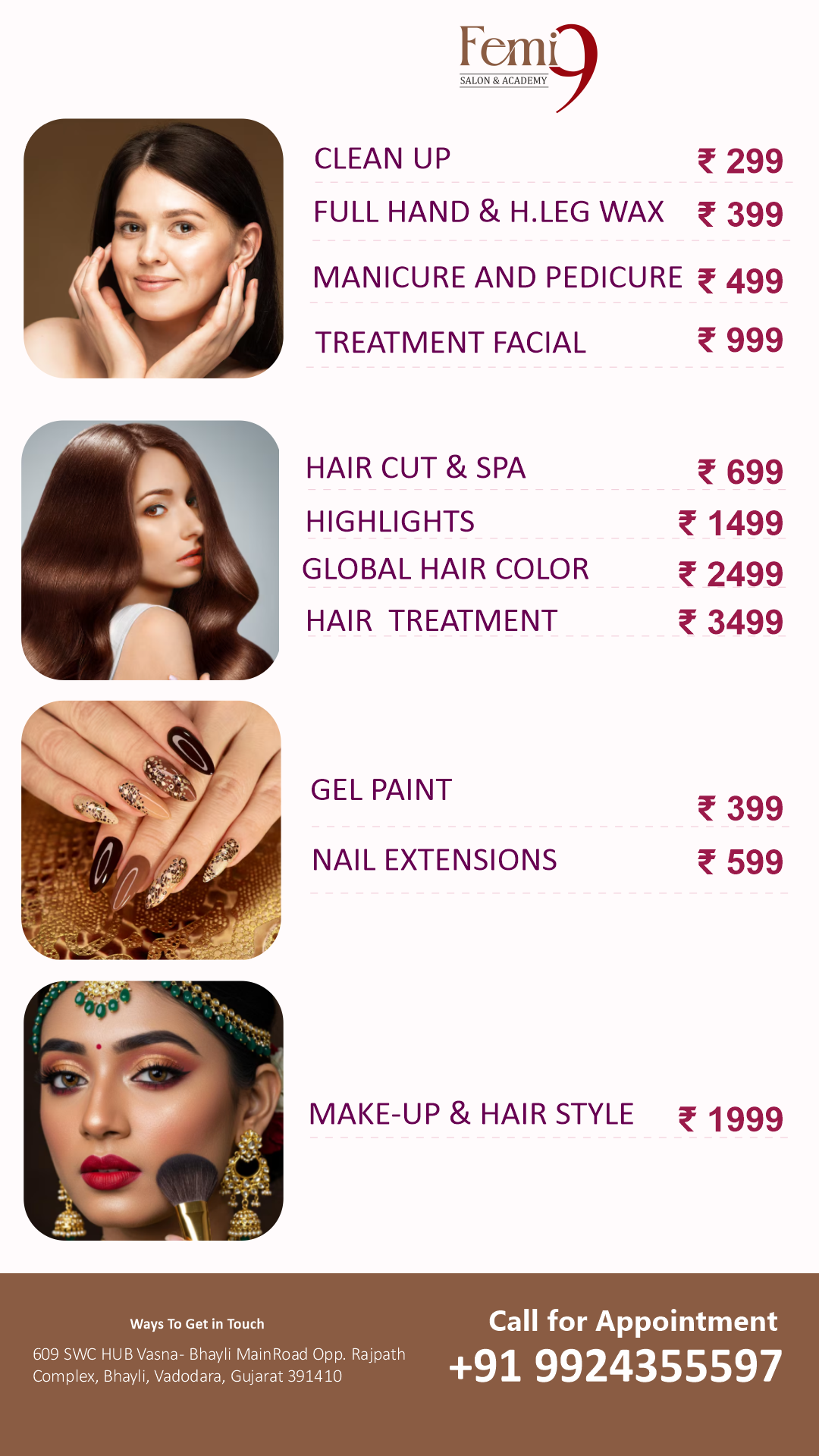 Femi9 salon & Academy Facebook ad from May 9, 2026