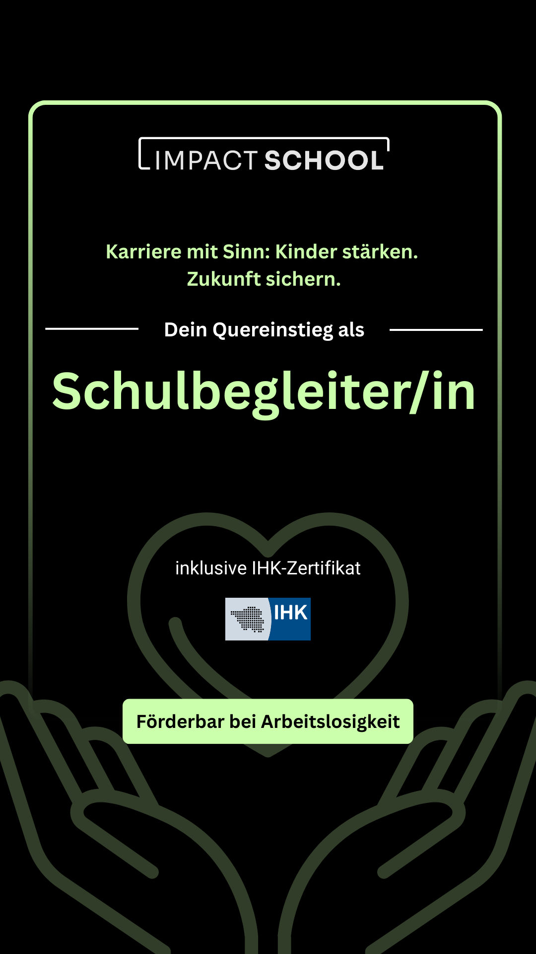 Impactschool.de Facebook ad: Starte durch in einem sozialen Beruf