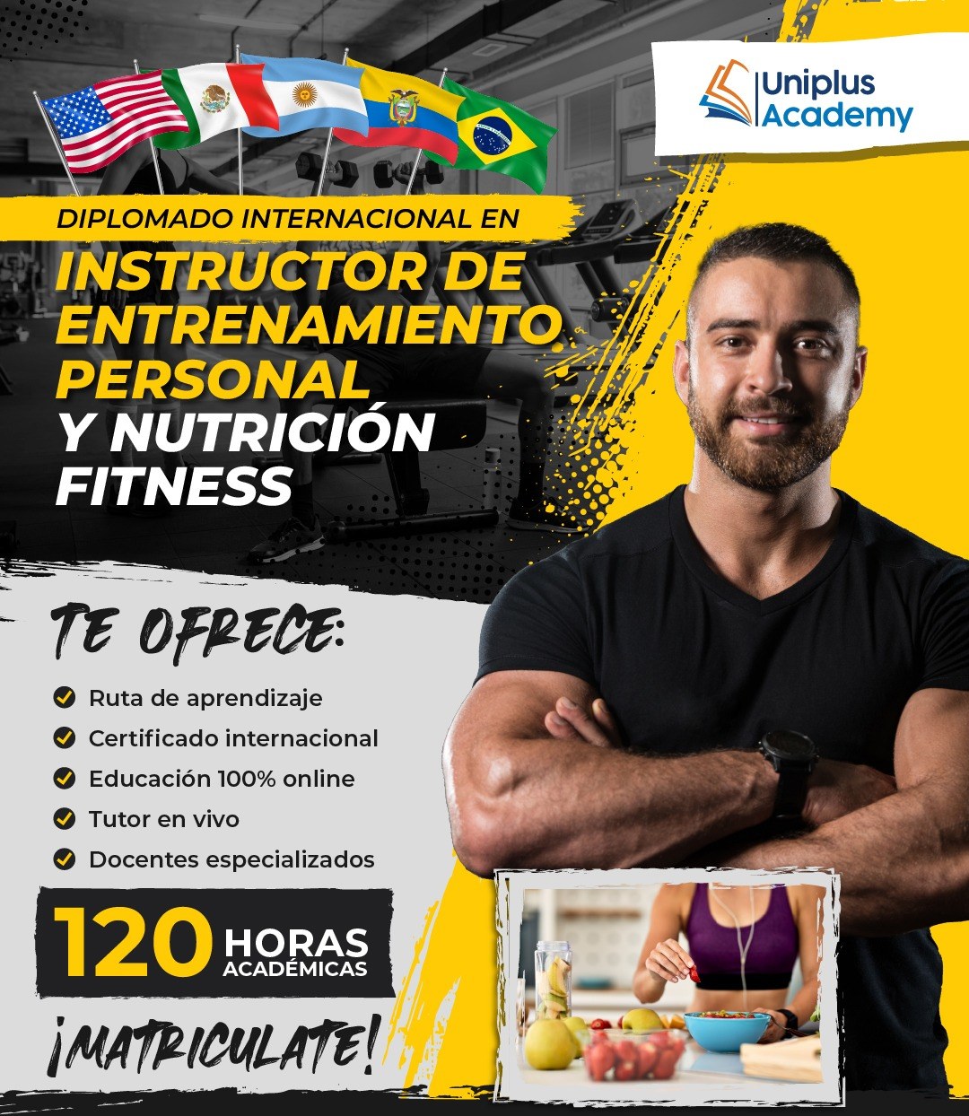 Uniplus Academy Facebook ad: Lo que hoy es tu pasión, mañana puede…