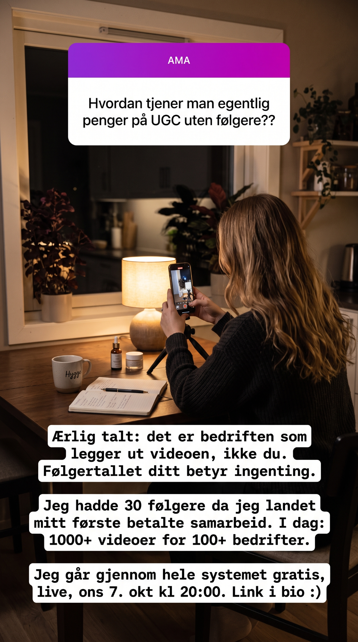 Ingrid Tonheim Facebook ad: Håper å se deg der!
