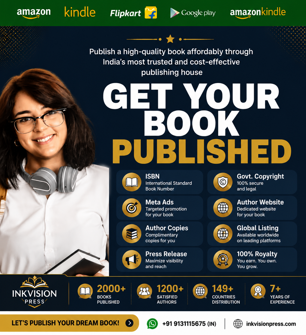 Ink Vision Press Publishing Facebook ad: Complete Book Publishing Solutions