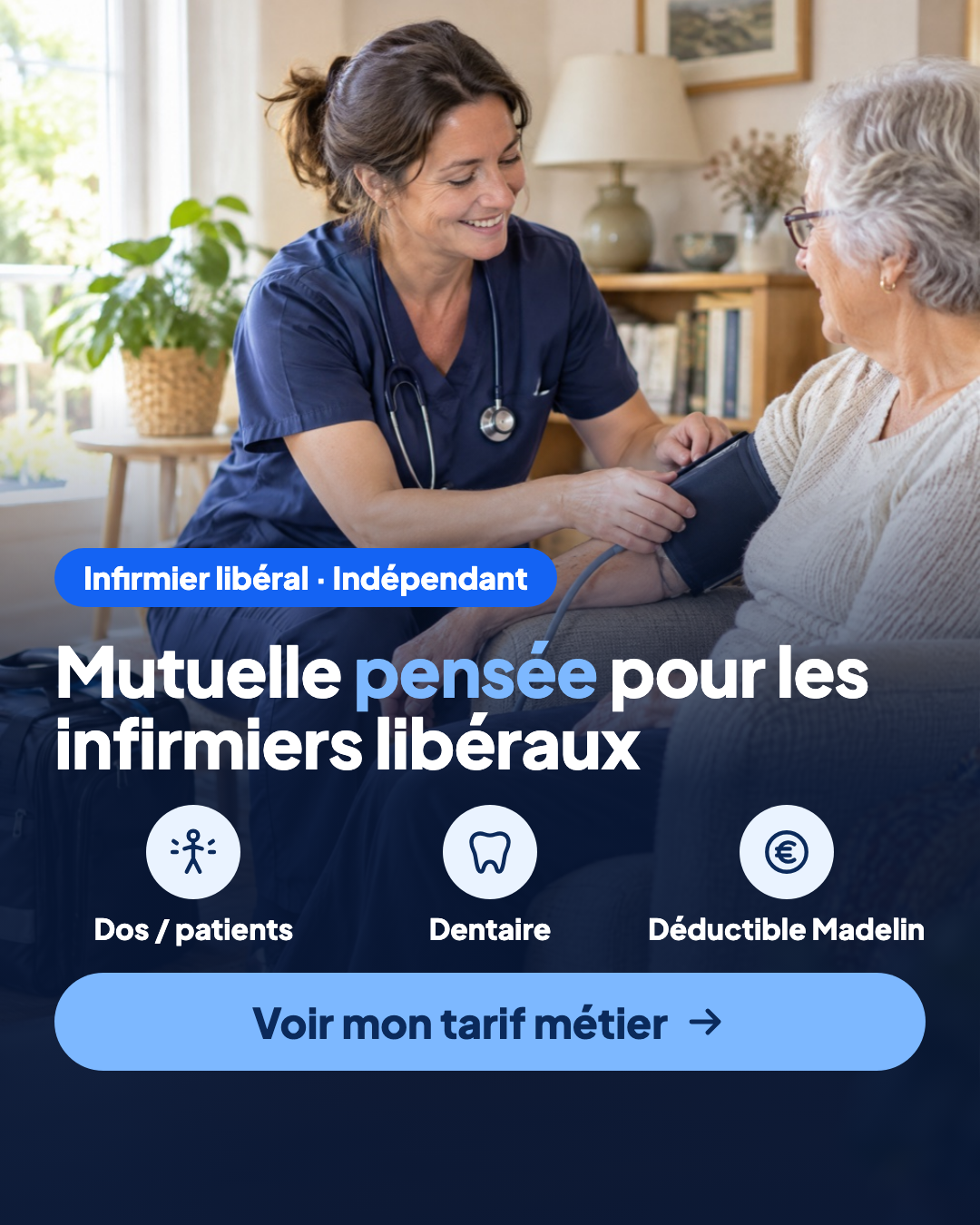 SuperMutuelle Facebook ad: Mutuelle pour infirmiers libéraux