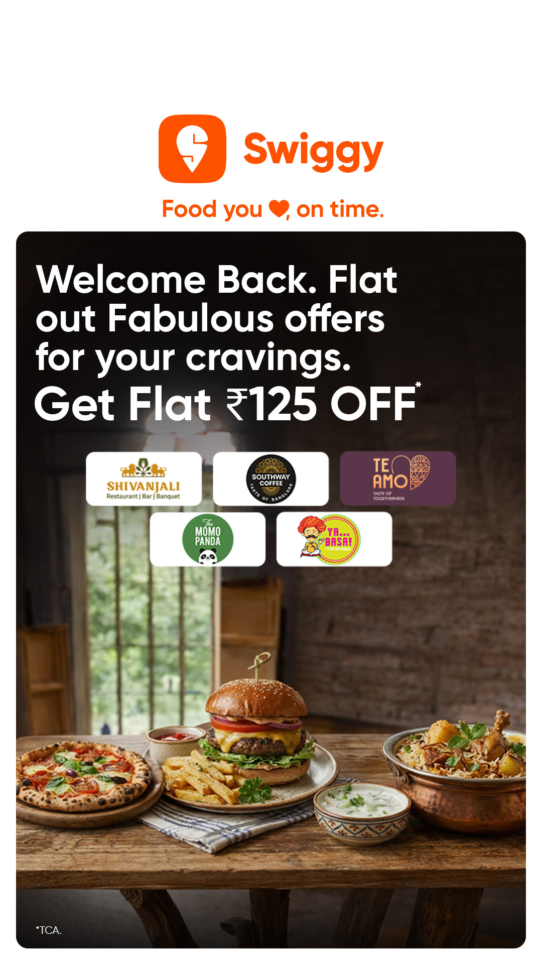 Swiggy Facebook ad: Get Flat ₹125 OFF*