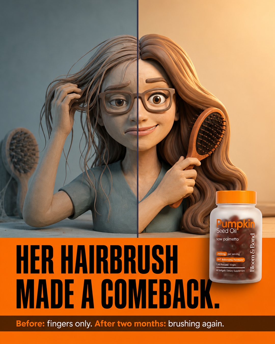 Bloom & Bond Facebook ad: Help Hair Loss Naturally