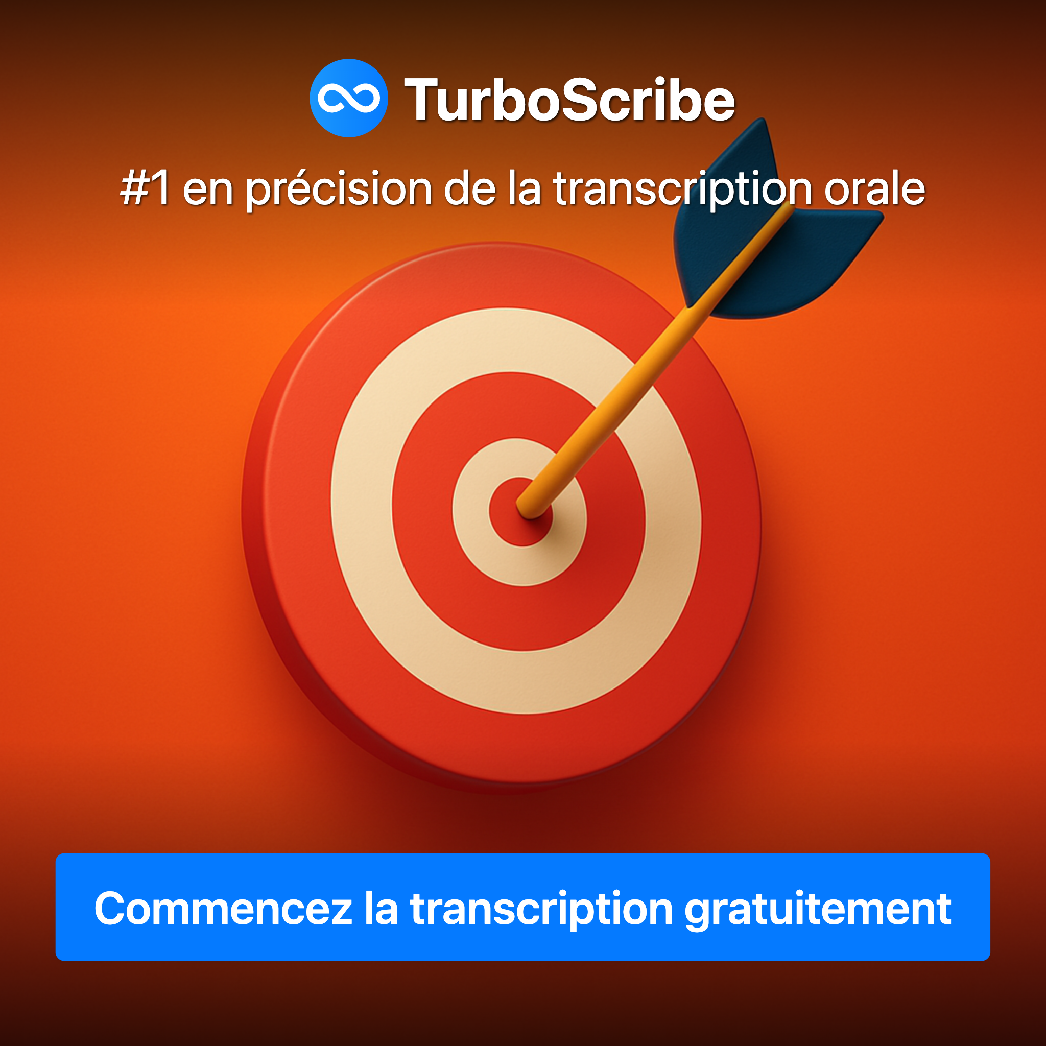 TurboScribe Facebook ad: Transcrivez l'audio et la vidéo en texte
