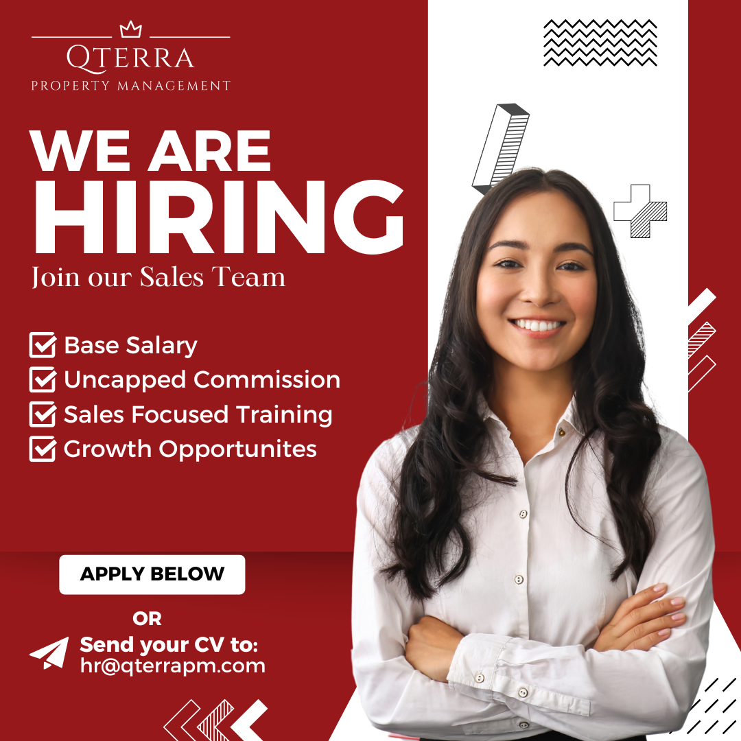 Qterra Property Management Facebook ad: Hiring High Performance Sales People - Must Speak English