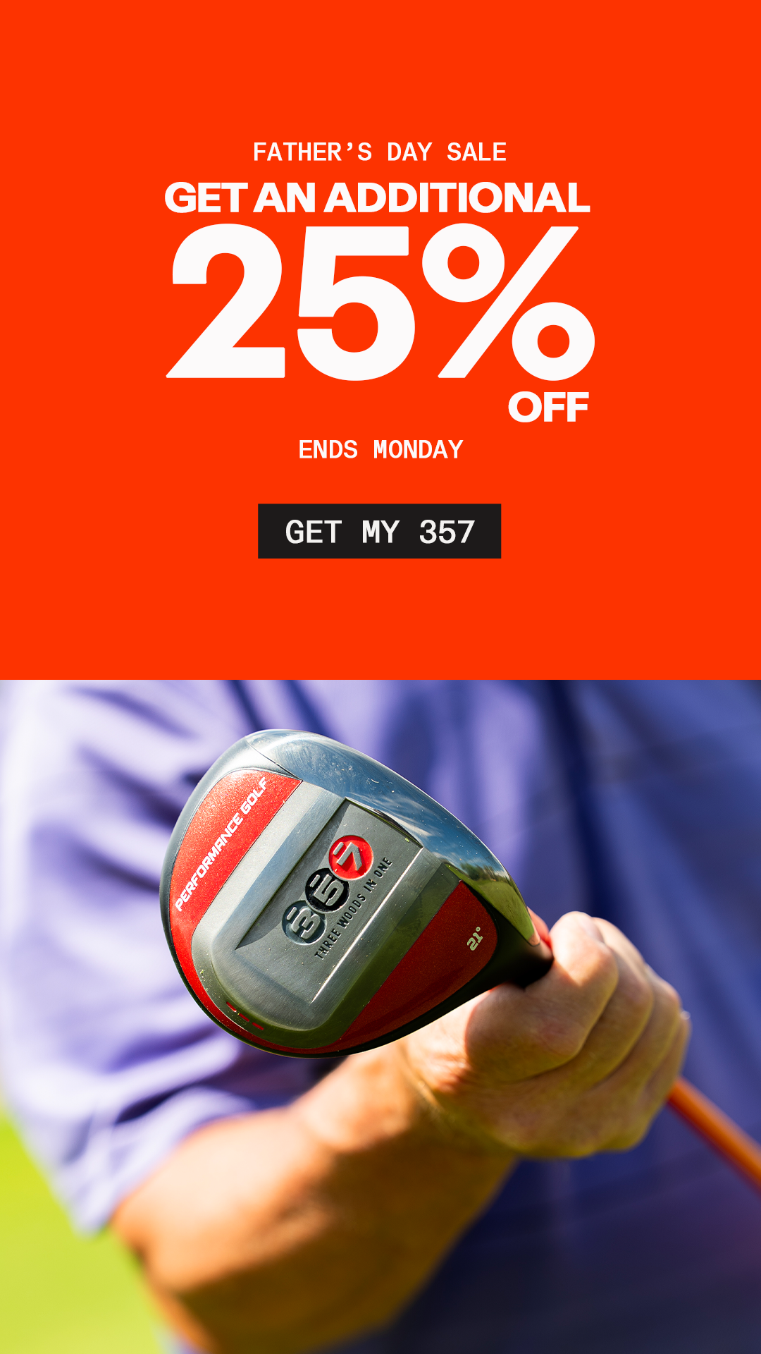 Performance Golf Facebook ad