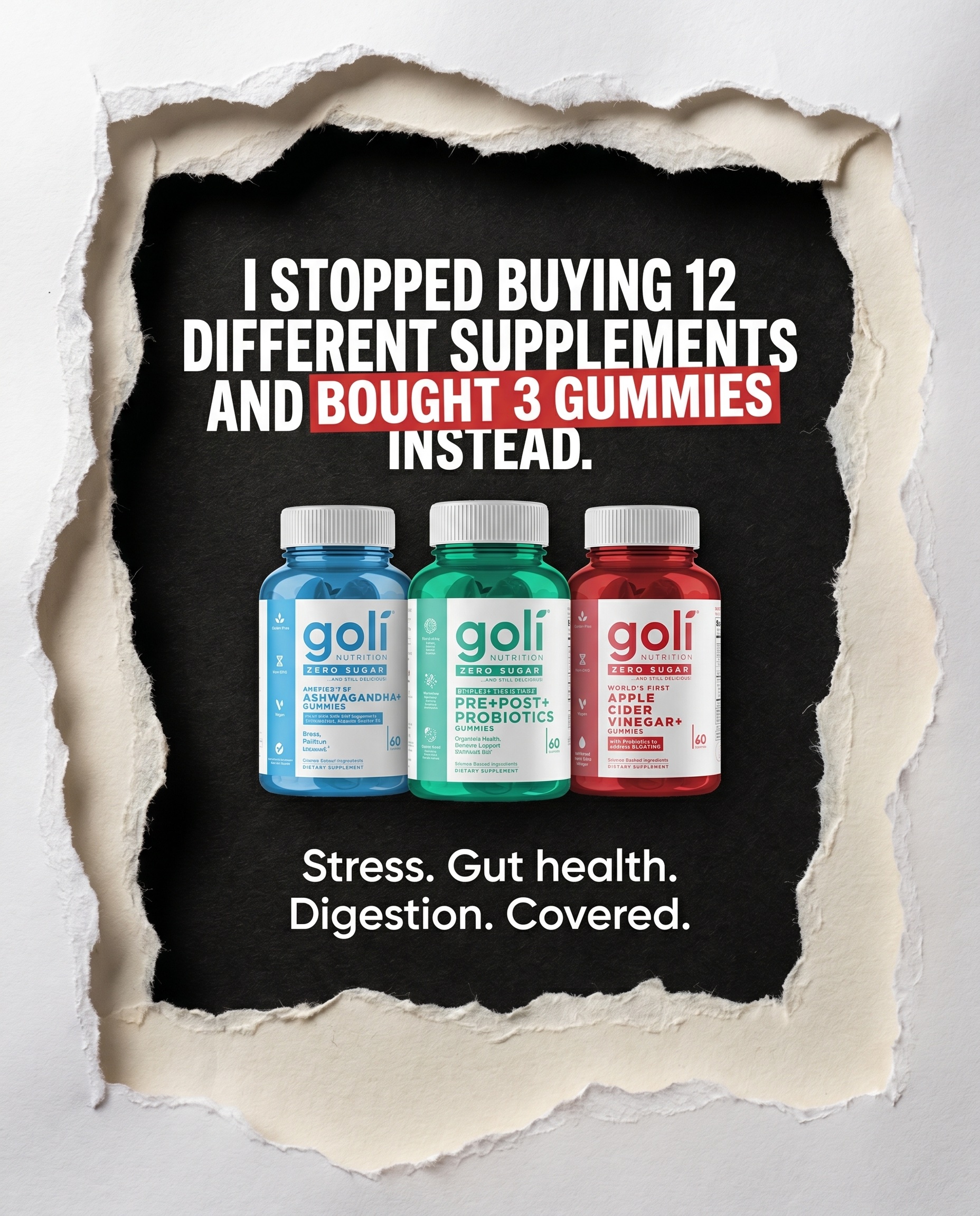 Goli Facebook ad: OVER 60% OFF + 100% FREE Shipping