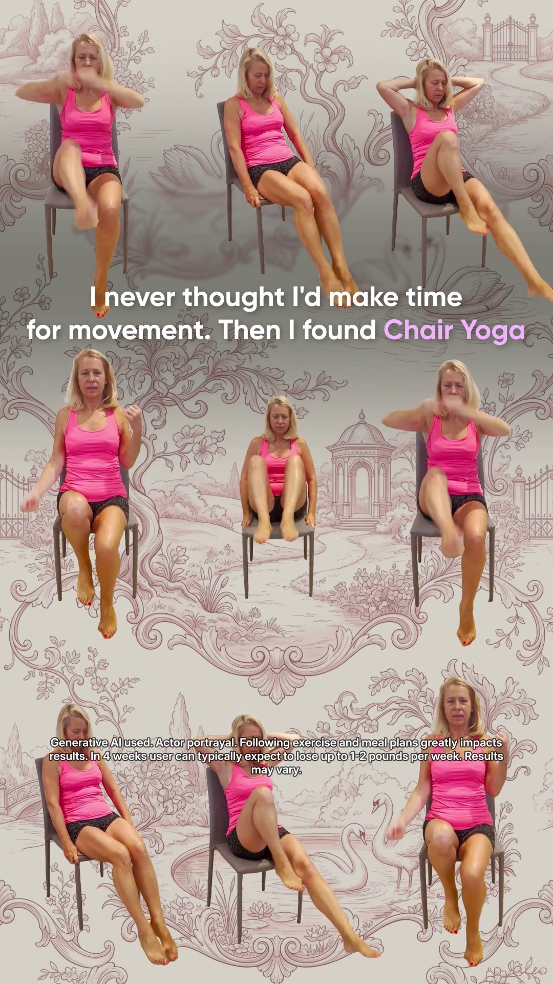 Tori Repa Facebook ad: Start Chair Yoga routine