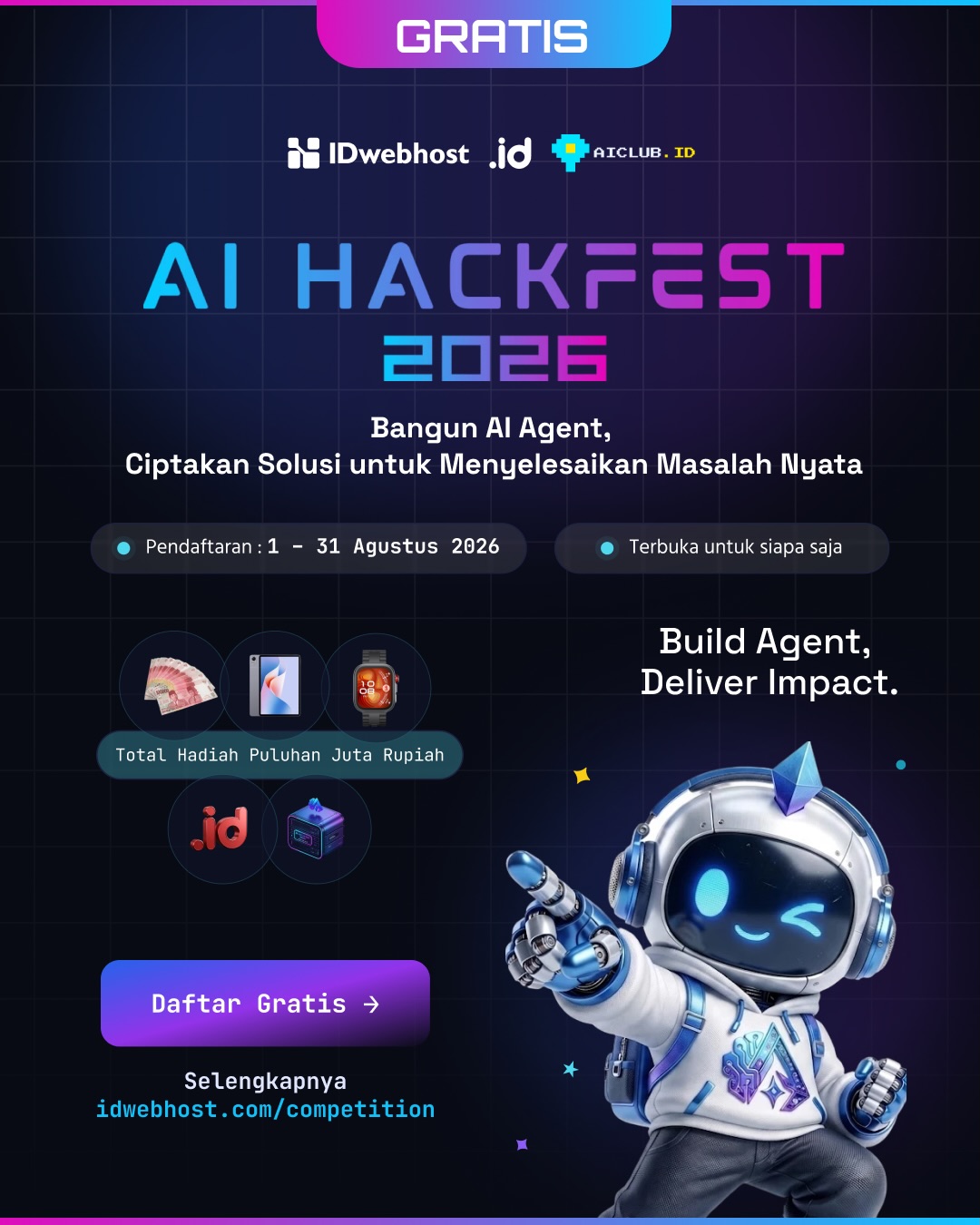 IDwebhost Facebook ad: Bisa bikin AI yang pintar itu keren.