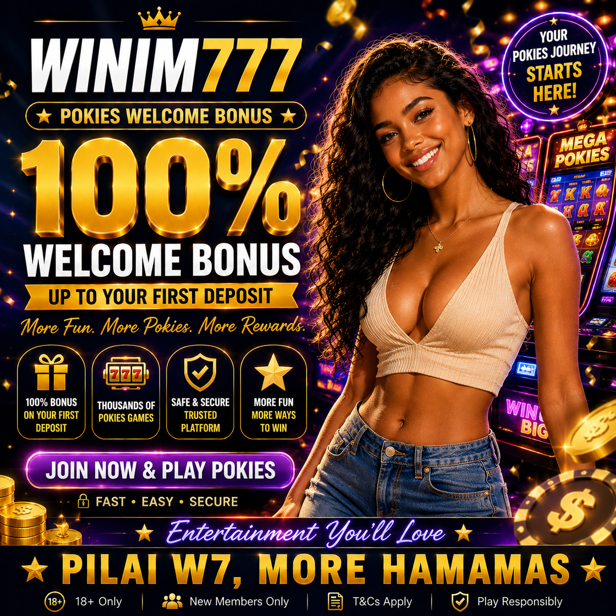 Winim777 PGK Facebook ad: Free to join. Bonus awaits.
