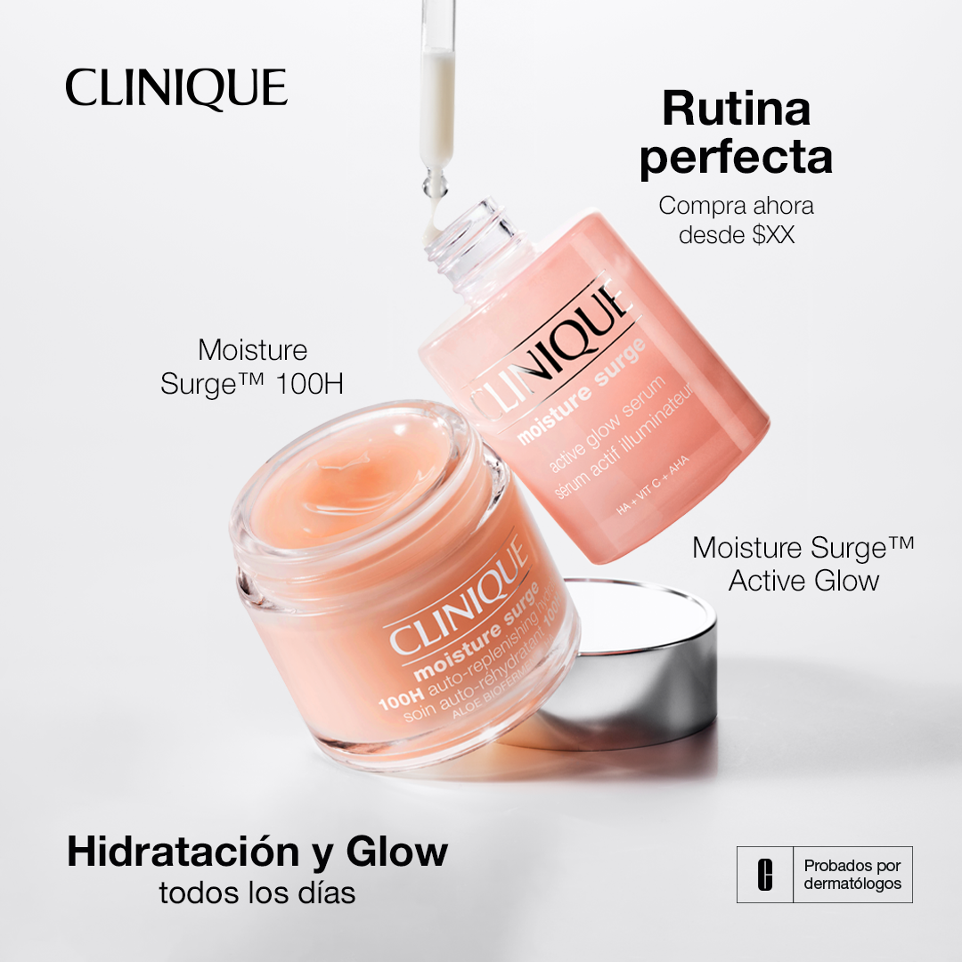 Clinique Guatemala Market Facebook ad: Hidratación y Glow todos los días