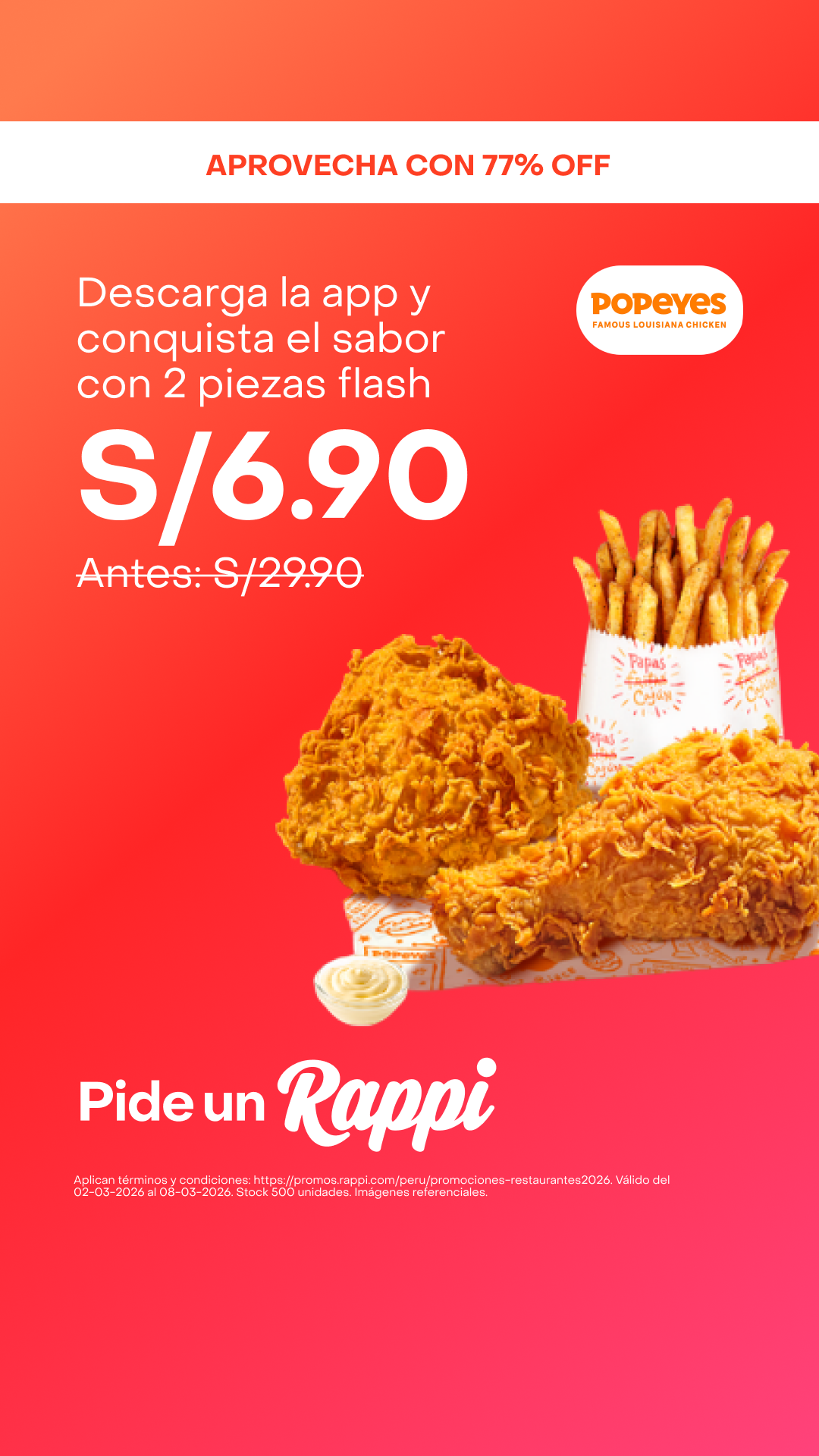Rappi Facebook ad from Mar 1, 2026