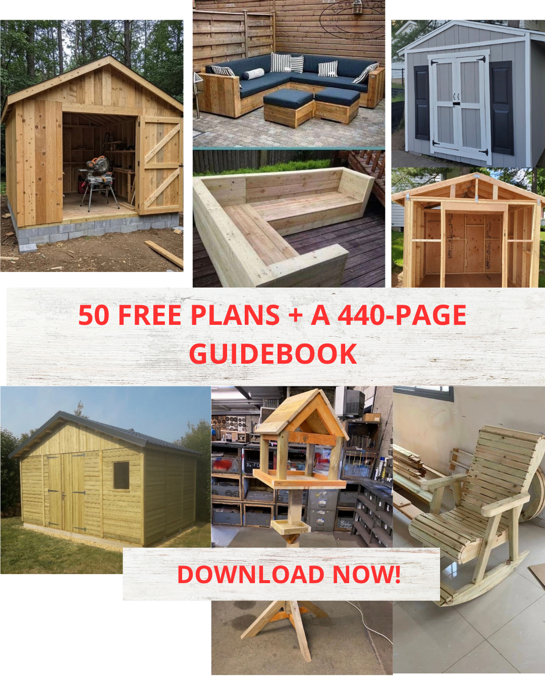 Woodworking Mastery Facebook ad: Free Woodworking Plans: Build something amazing This Week!