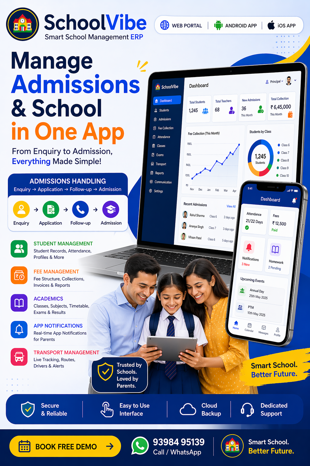 SchoolVibe Education Facebook ad: Manage Your School in One App