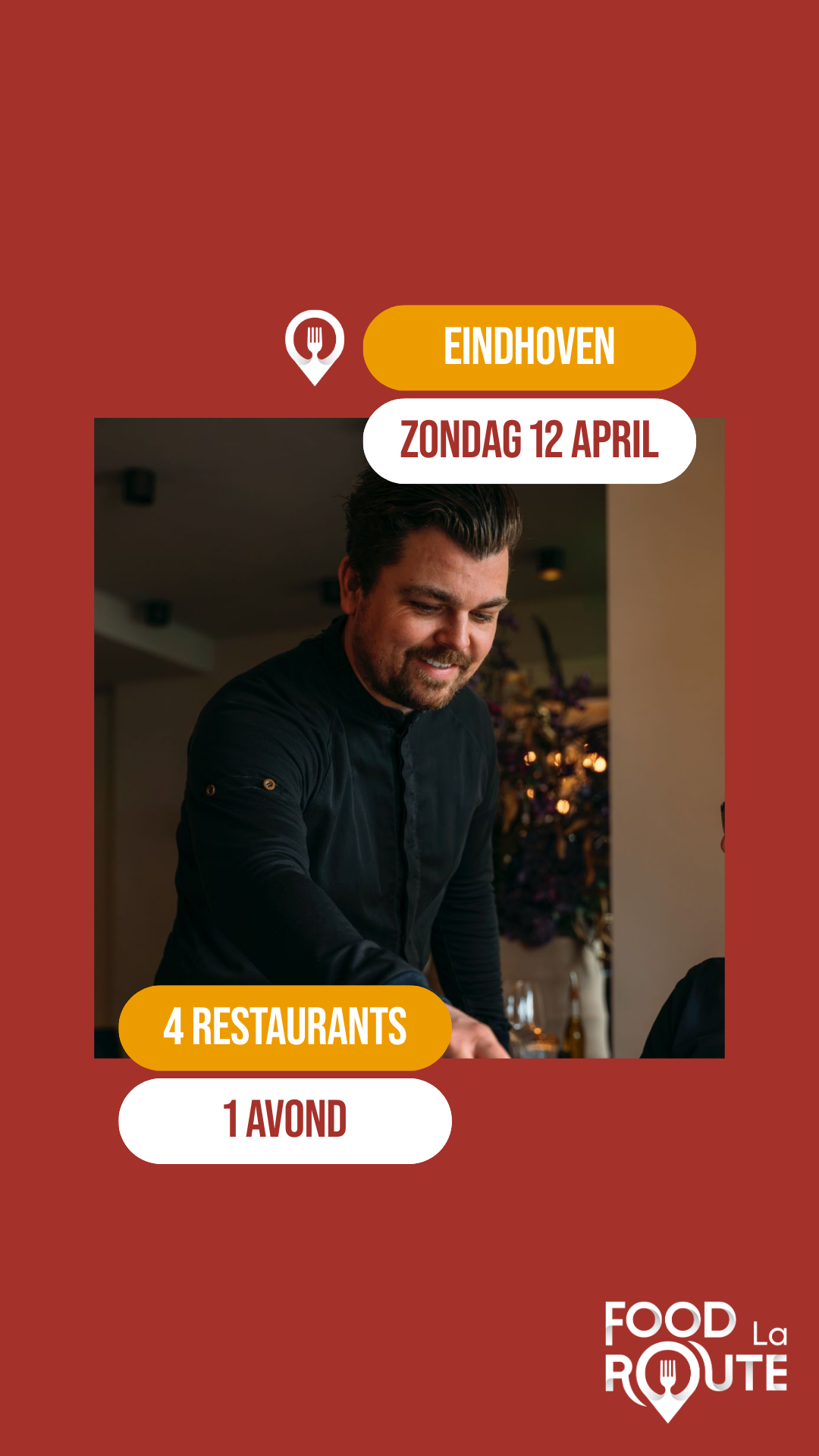 Food La Route Facebook ad: Bekijk de beschikbare tafels en plan jullie culinaire uitje.