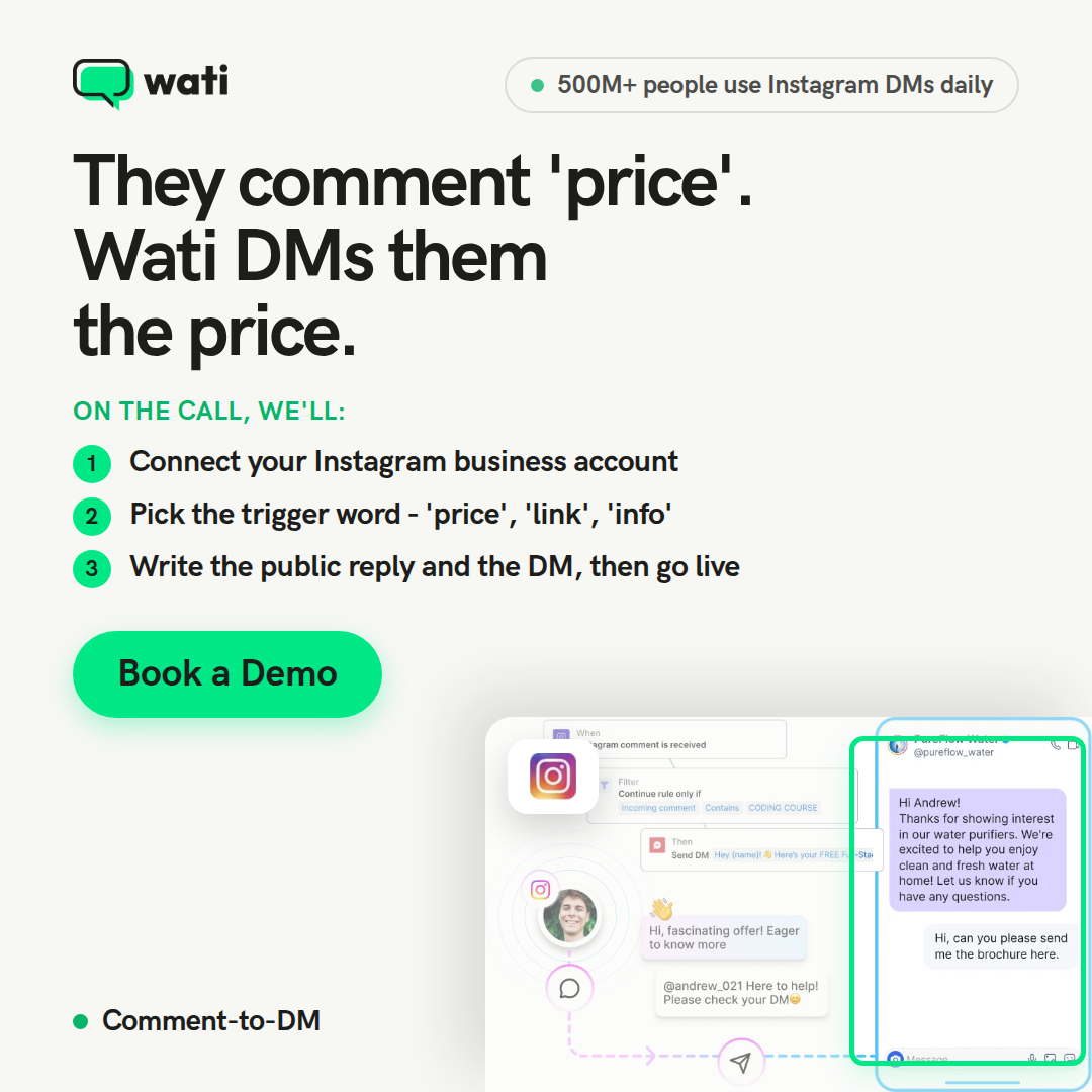 WATI - WhatsApp Team Inbox Facebook ad: 7-Day Free Trial. No Card Needed.