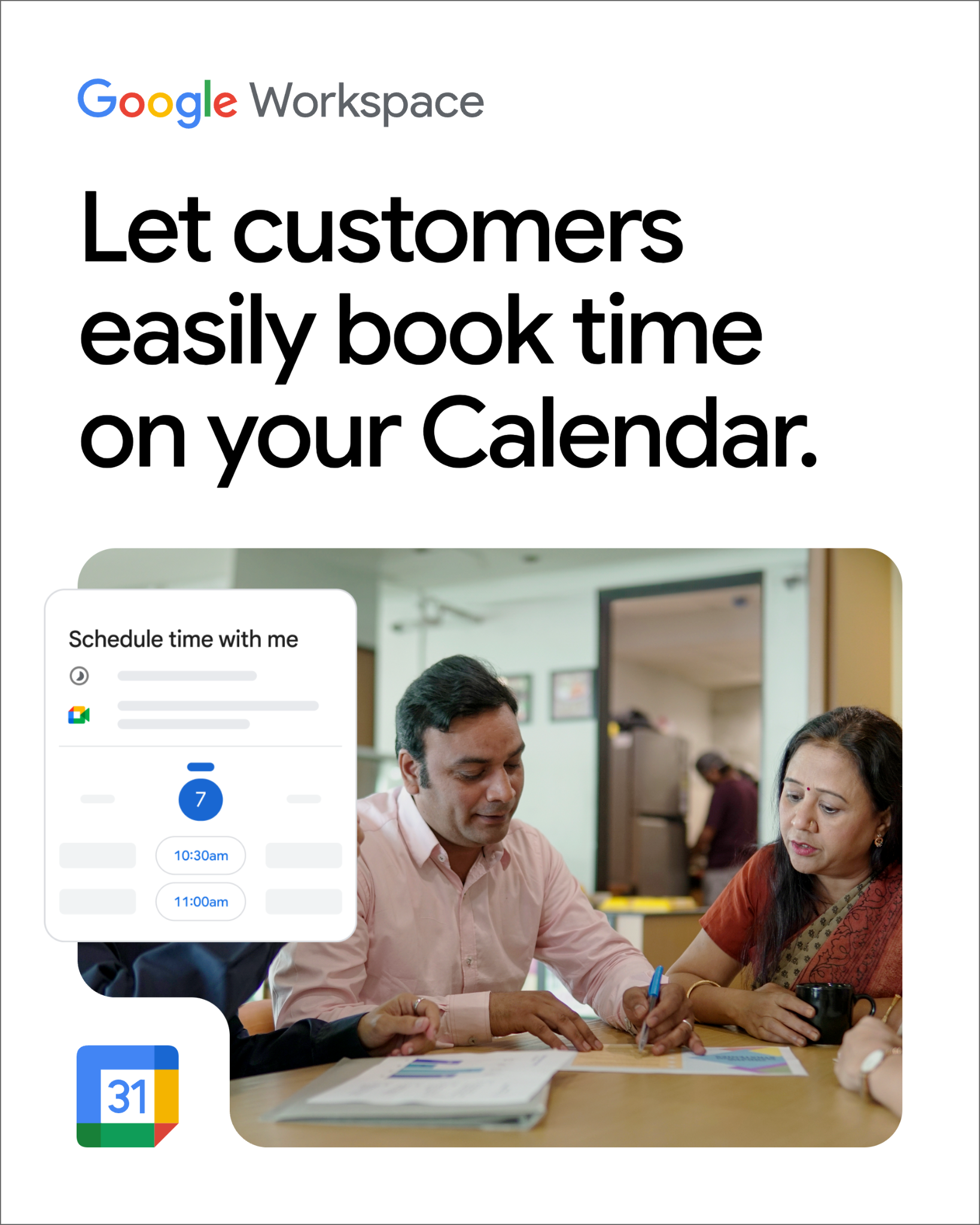 Google Workspace Facebook ad: Simplify scheduling with Google Calendar