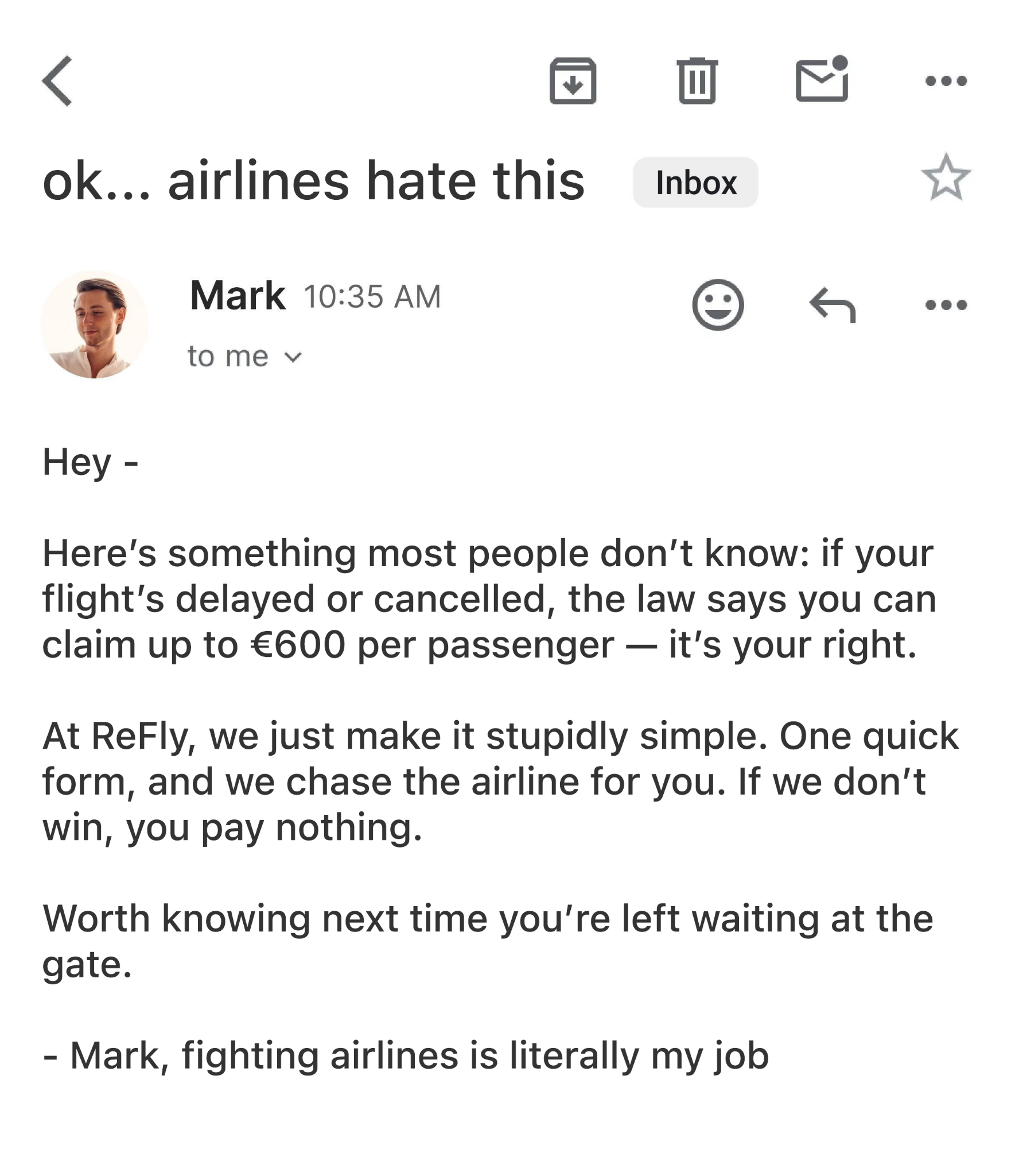 Refly Facebook ad