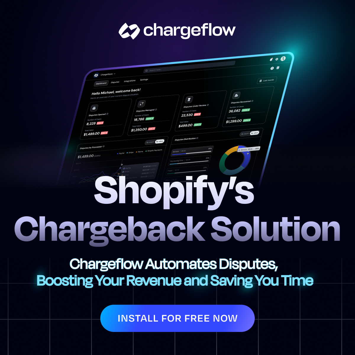 Chargeflow Facebook ad from Jan 20, 2026