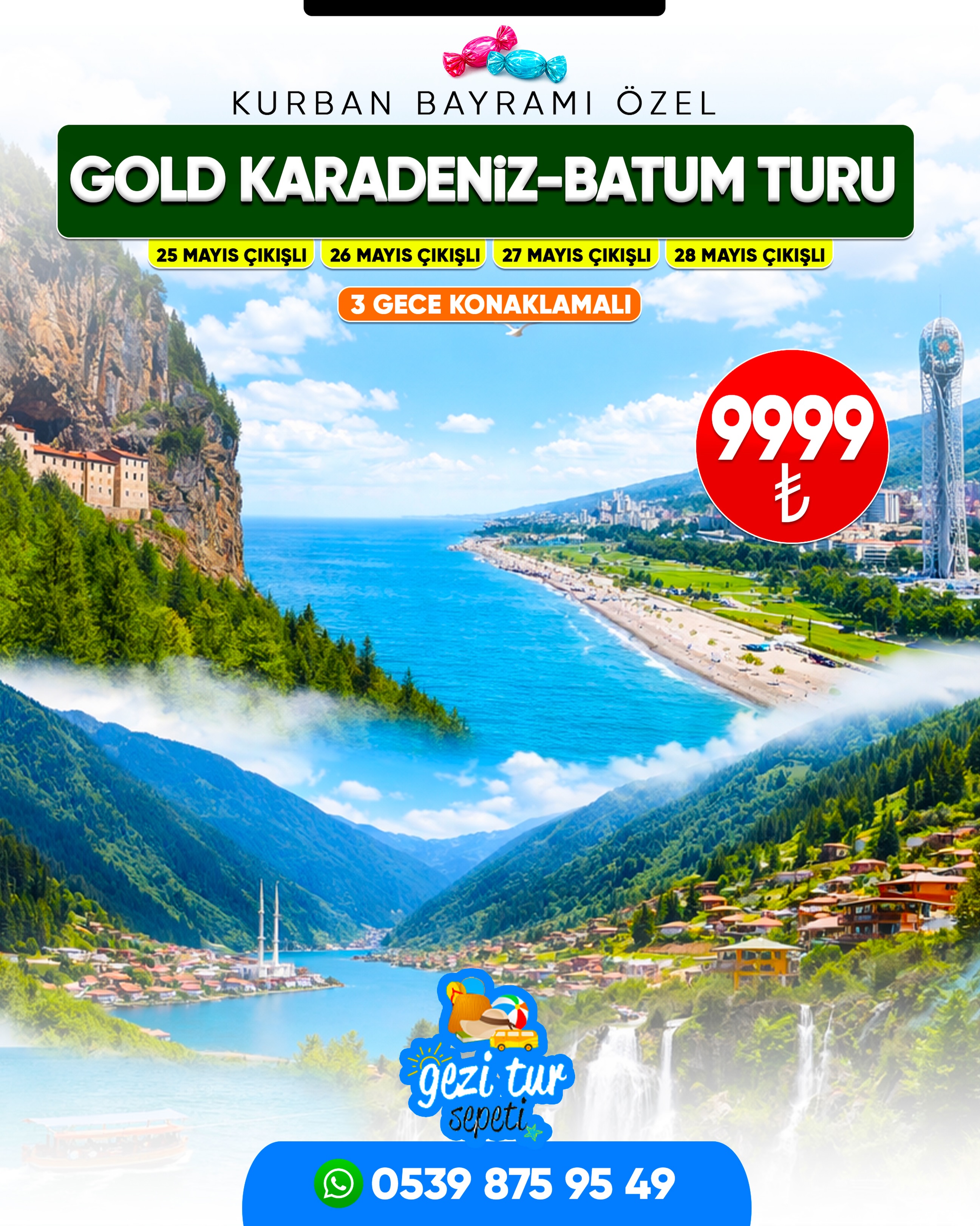 Gaziantep Gezi Tur Sepeti Facebook ad: Gold Karadeniz Batum turu 9999 TL